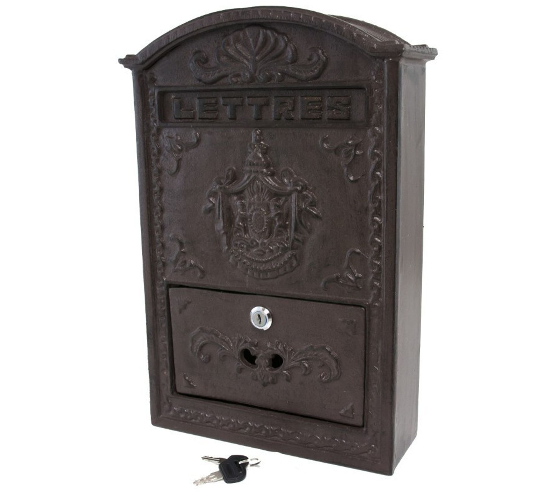 Boîte Aux Lettres Boîte À Courrier Murale En Fonte De Jardin Blanche 45 Cm X 31.50 Cm