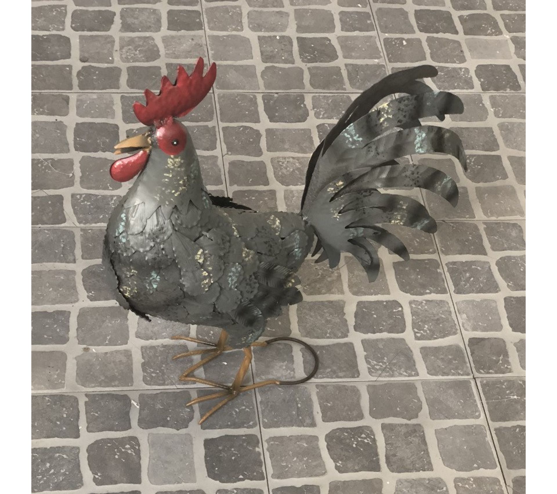 Coq En Fer Oiseau Statue Sculpture Oiseaux De Jardin 50 Cm Objet de