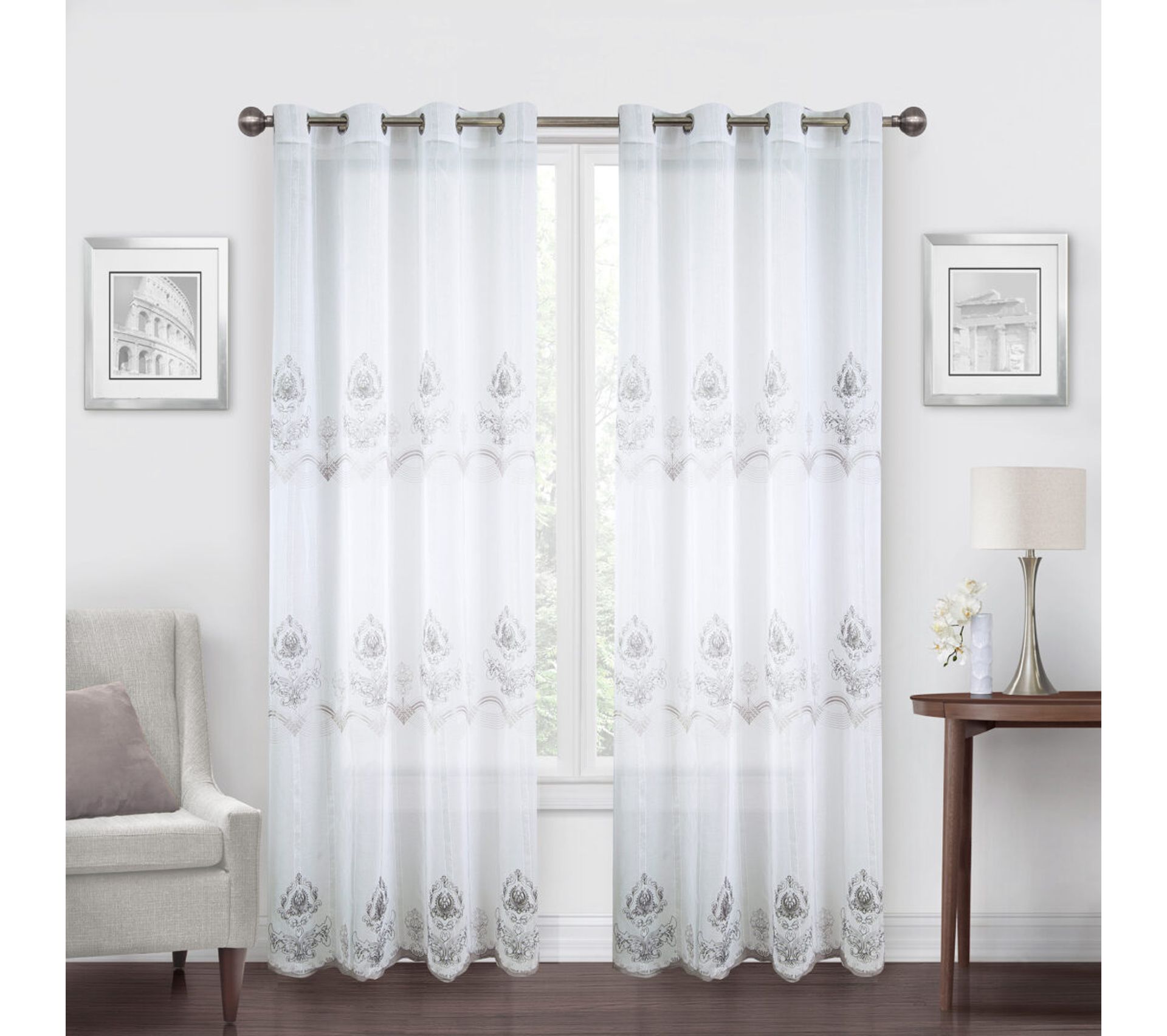 Paire De Voilage Gris Anthracite 140x260 cm Voilage BUT