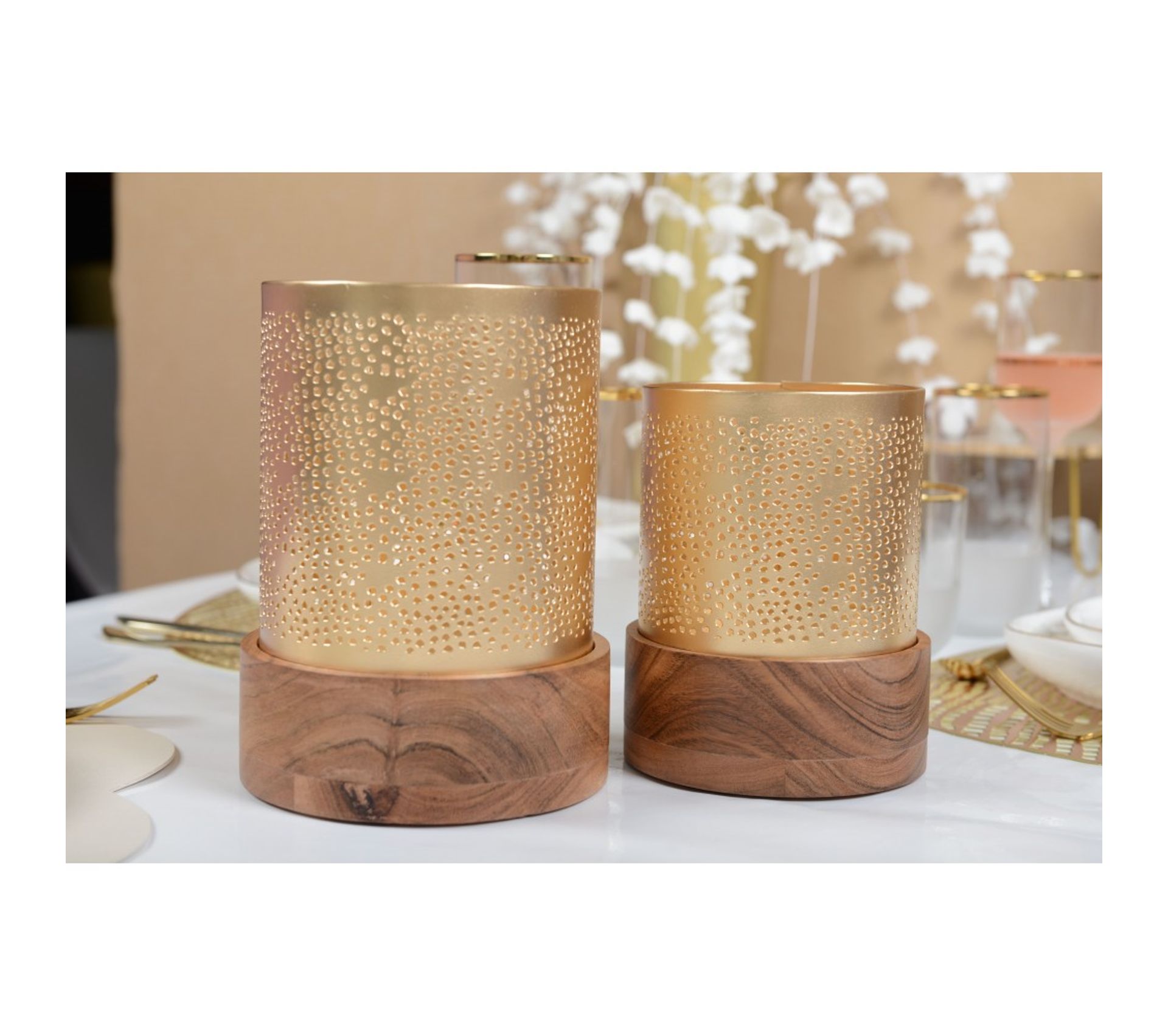 Set De 4 Bougeoirs Pour Couronne De L'Avent - Piques Dorés - 6 Cm
