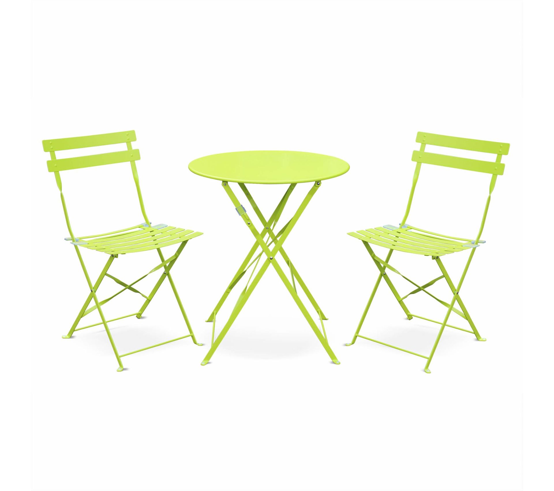 Salon De Jardin Bistrot Pliable Emilia Rond Vert Anis Table Ø60 cm