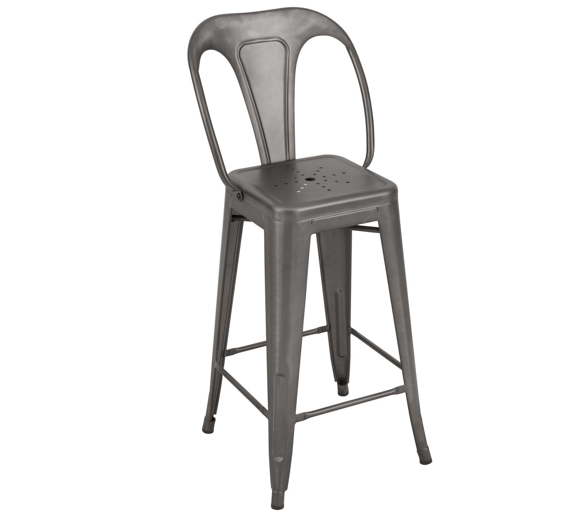 Chaise De Bar Mi hauteur Indus Gris Acier 66 Cm (lot De 2) Chaise De Bar Mi hauteur Indus Gris Acier 66 Cm (lot De 2)