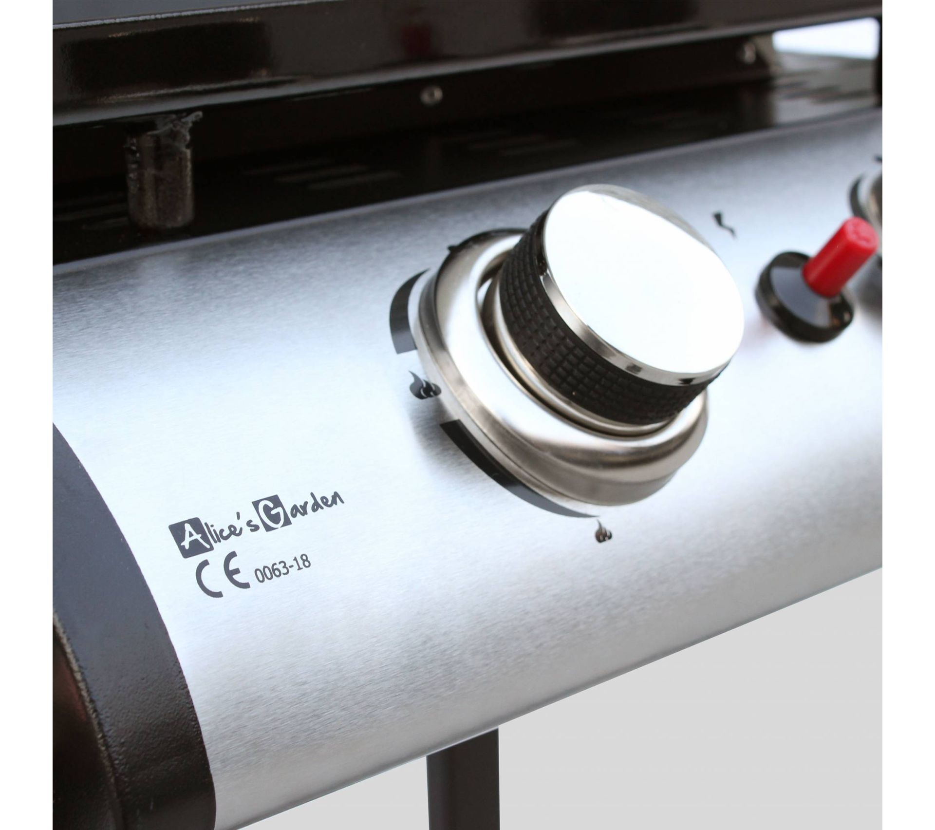 Plancha Gaz Alice's Garden Porthos - 2 Brûleurs 5kW, Chariot, Plaque Émaillée, INOX, Barbecue