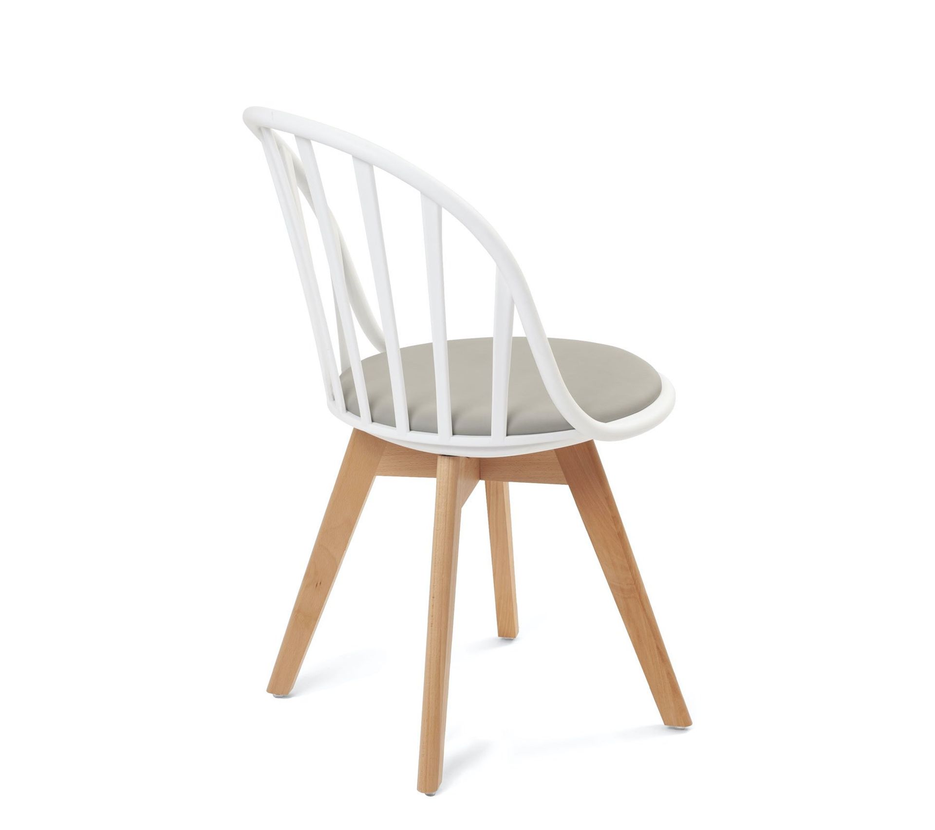 Chaise Scandinave Bistrot Avec Coussin Bold ? Lot De 4 (blanc et Gris) Chaise Scandinave Bistrot Avec Coussin Bold ? Lot De 4 (blanc et Gris)