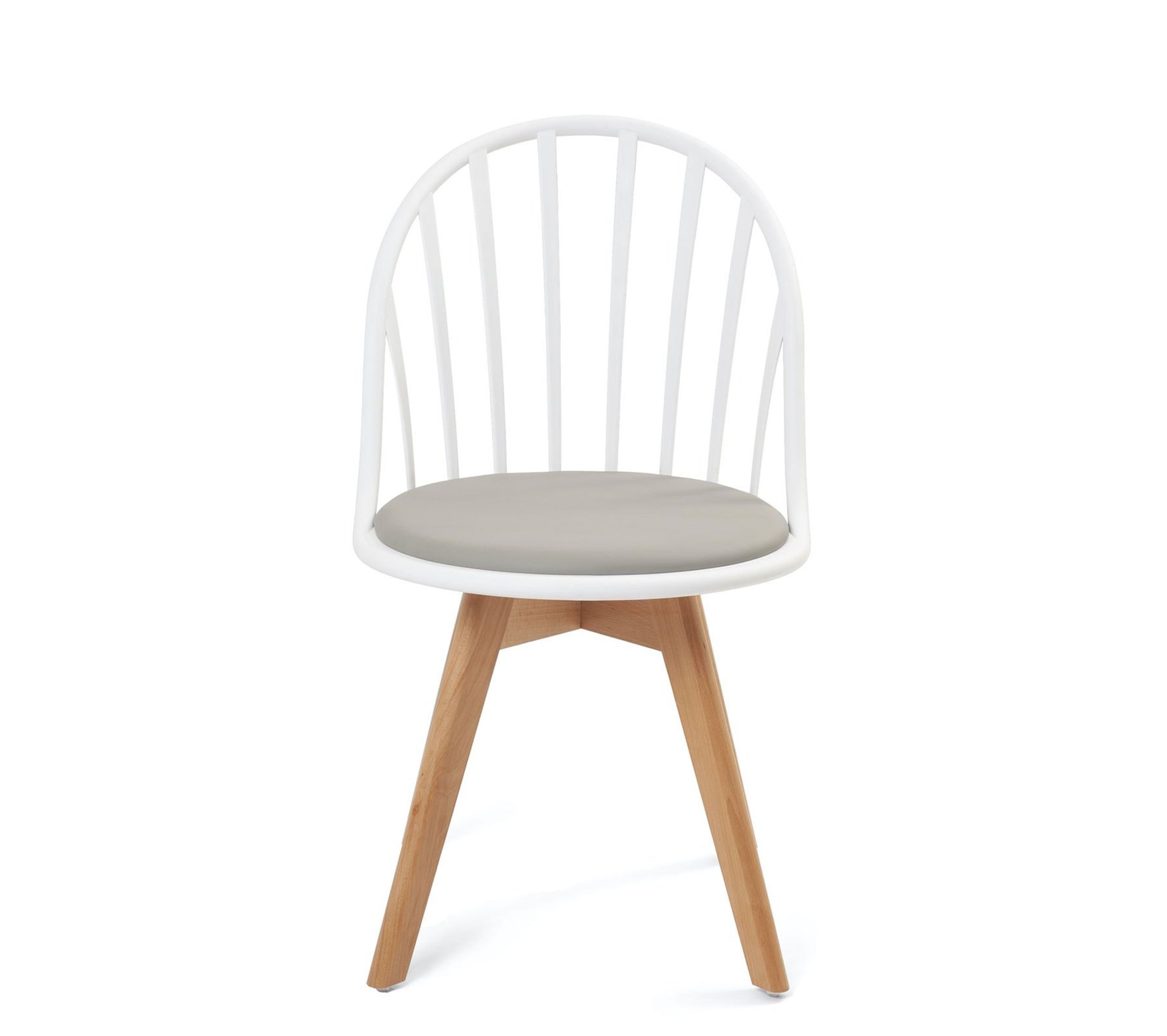 Chaise Scandinave Bistrot Avec Coussin Bold ? Lot De 4 (blanc et Gris) Chaise Scandinave Bistrot Avec Coussin Bold ? Lot De 4 (blanc et Gris)