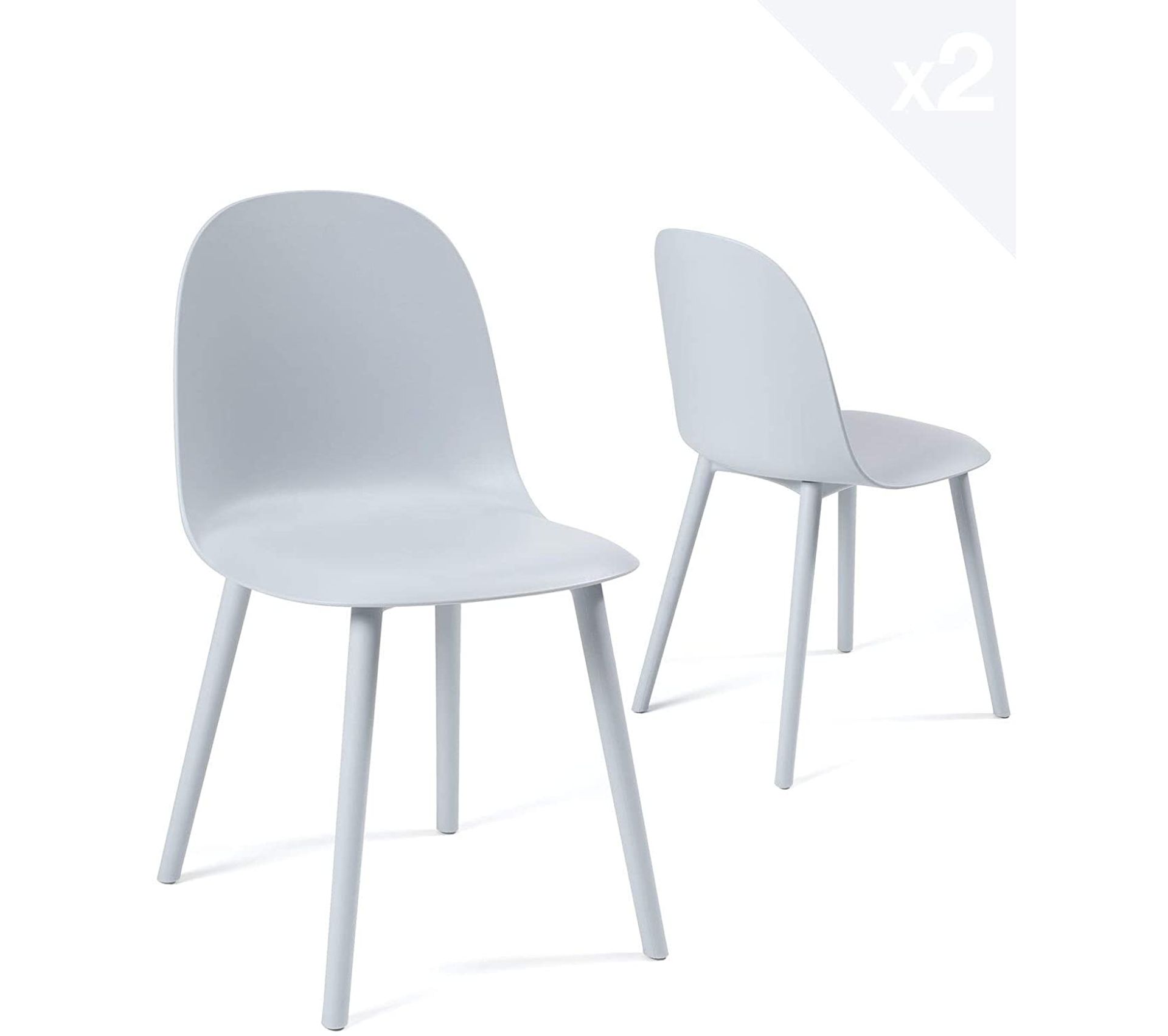 Lot de 7 Chaises Cuisine design intérieur extrérieur UFI (gris) Lot de 7 Chaises Cuisine design intérieur extrérieur UFI (gris)