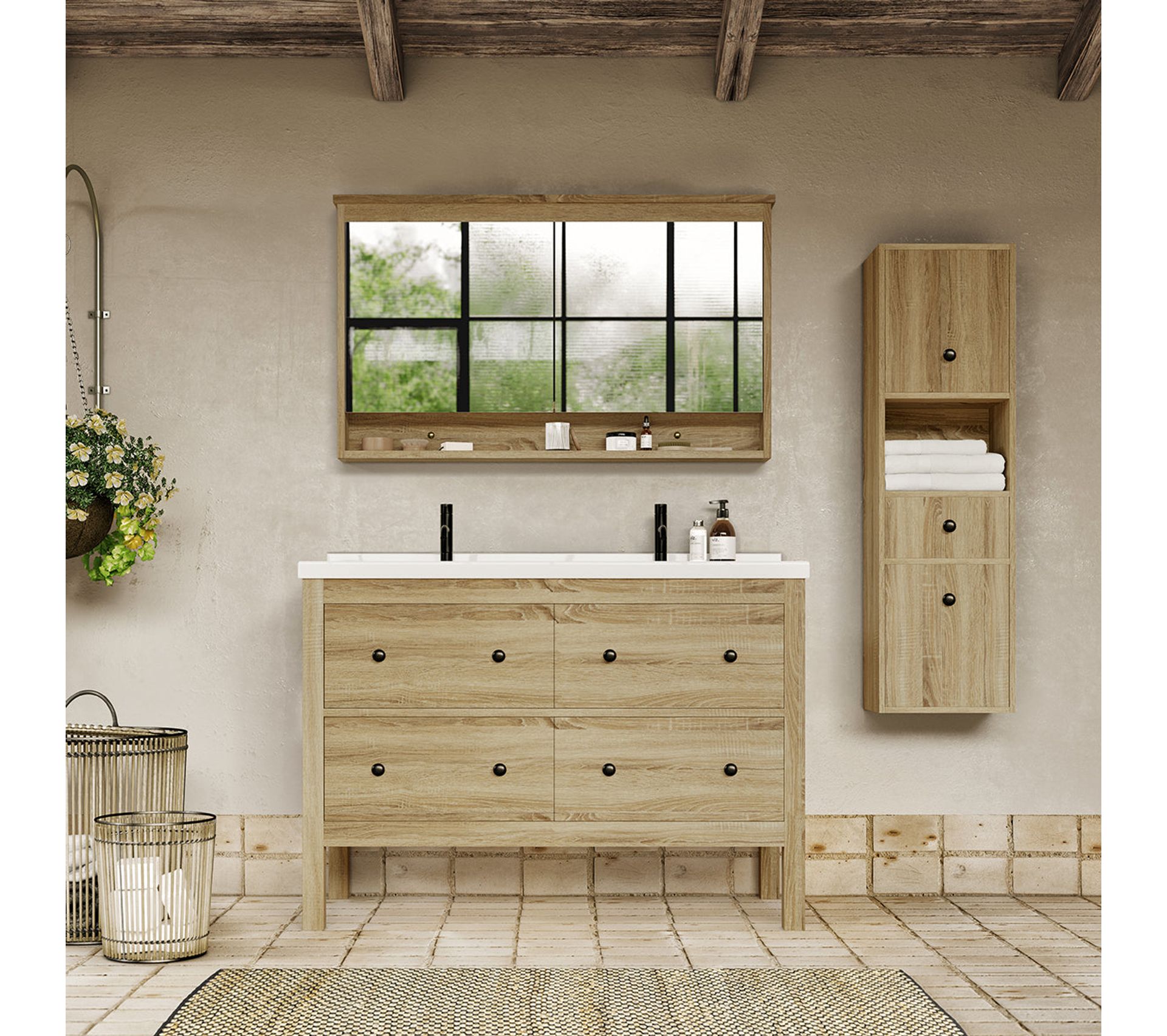 Meuble Salle De Bain Double Vasque Sur Pieds 120 Cm Typo Ch ne Bloc Meuble Salle De Bain Double Vasque Sur Pieds 120 Cm Typo Ch ne Bloc