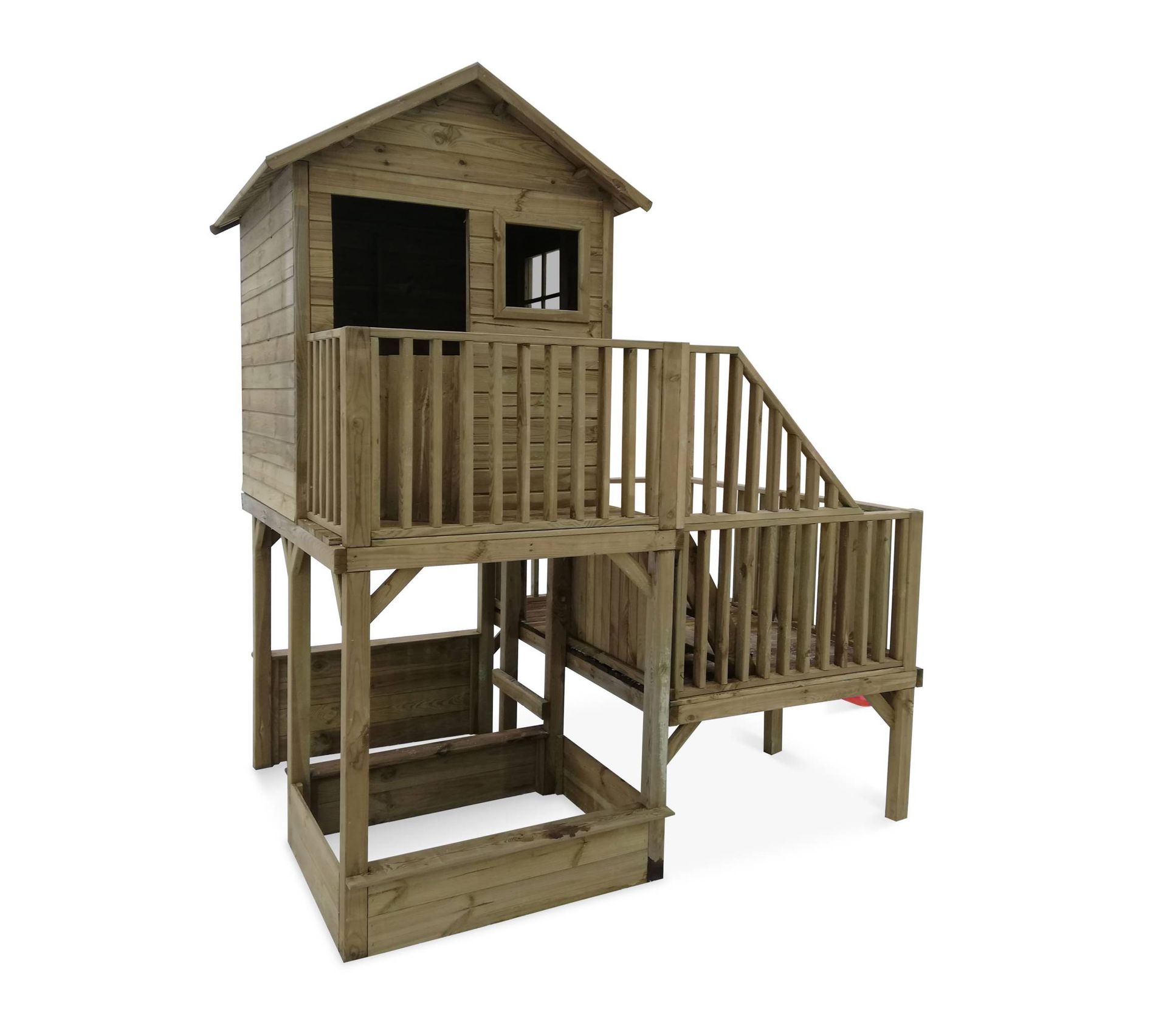 Sur Pilotis Avec Toboggan Et Bac À Sable En Bois Fsc De 4