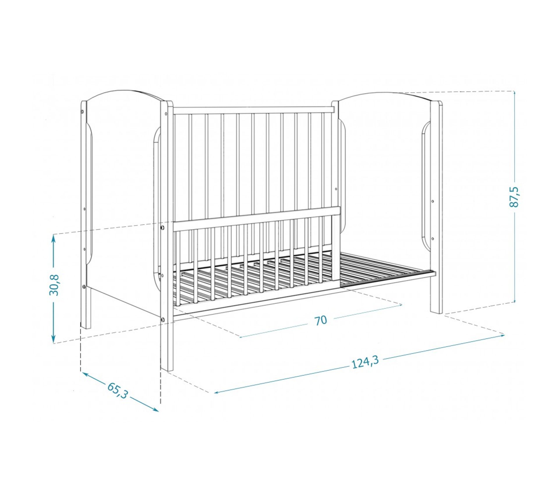 Lit Bebe Tola 02 Pin Blanc 60x1 Matelas Lit Bebe But
