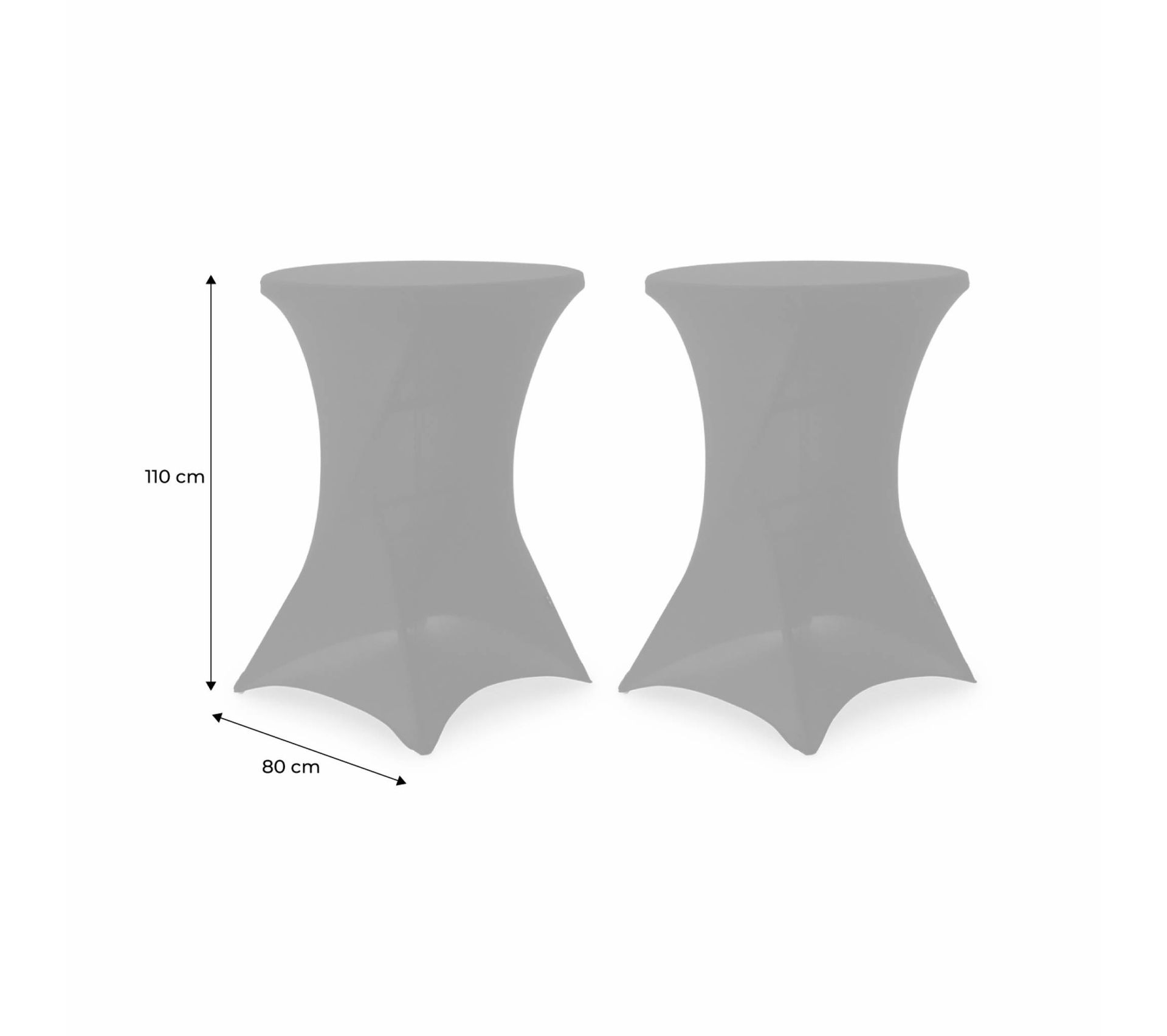 TOATELU – Lot De 2 Housses élastiques Pour Tables Hautes 80x110 Cm – Nappes Lavables Pour Bar, Mariage, Fête – Blanc - 2