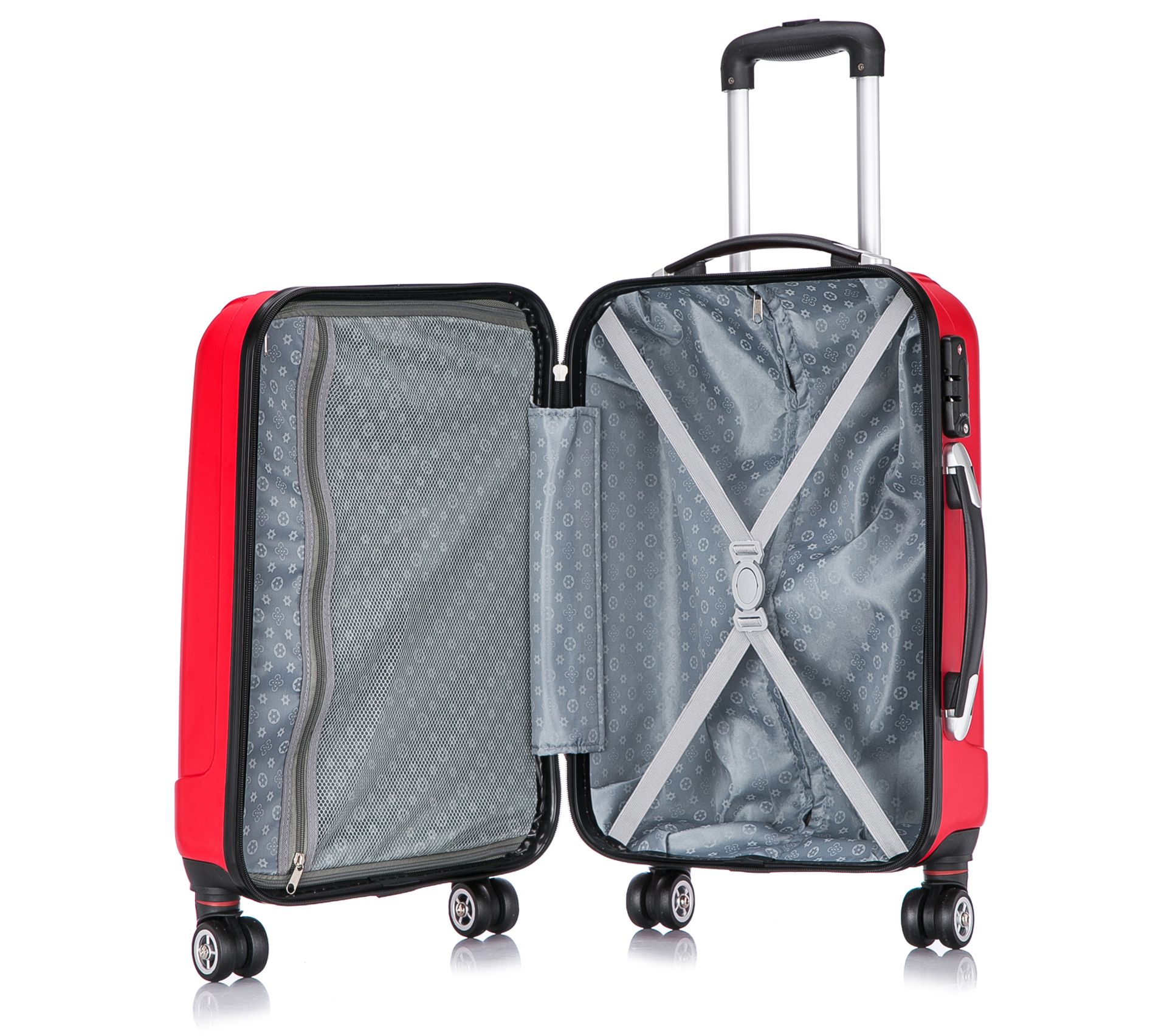 Set De 3 Valises À Roulettes Rouges Avec Tsa Lock Trotter Case Rouge