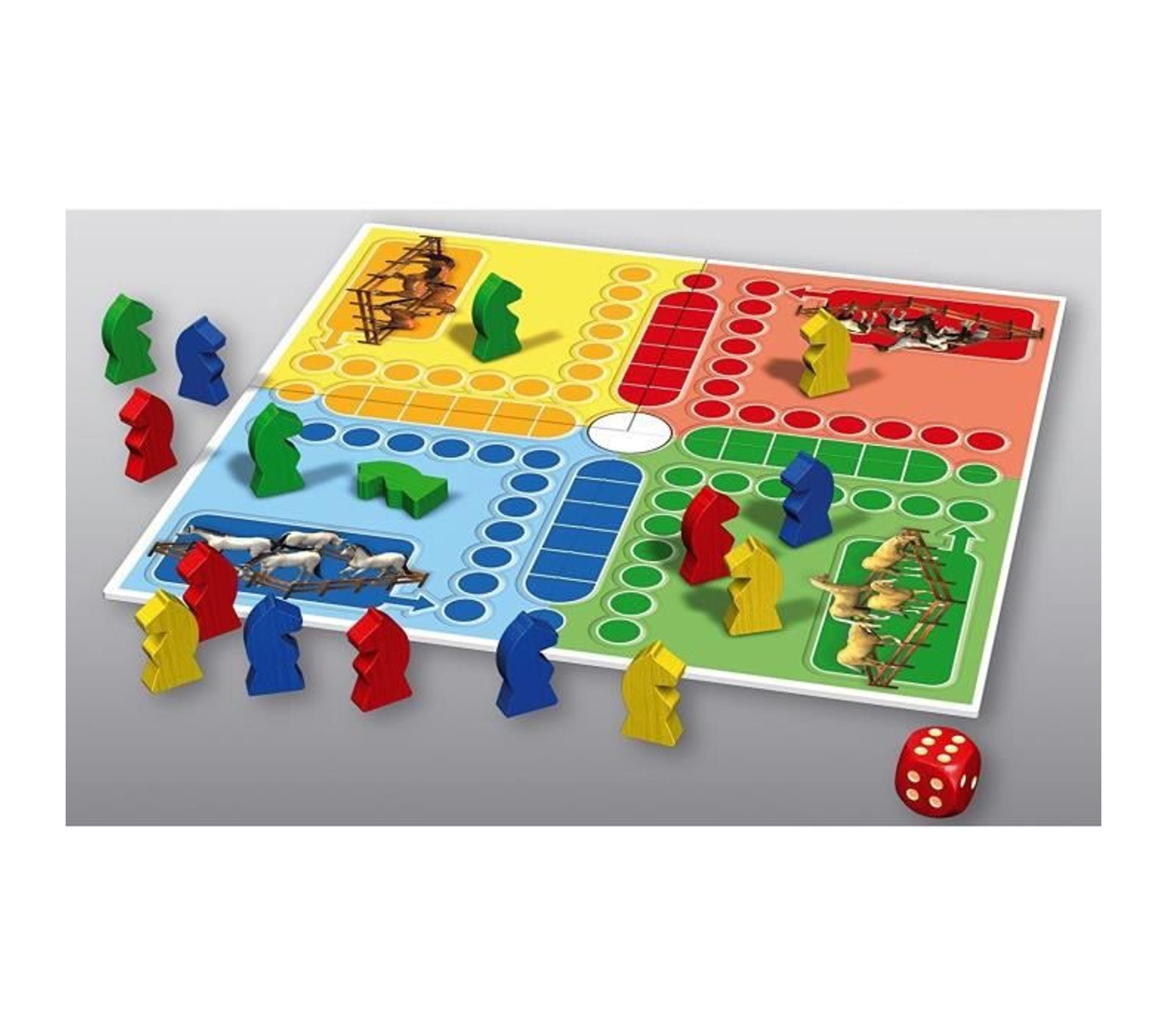 Jeu De Course De Chevaux En Bois Avec 11 Magnifiques Chevaux En Métal - Jeu De Société Stratégique Pour Adultes