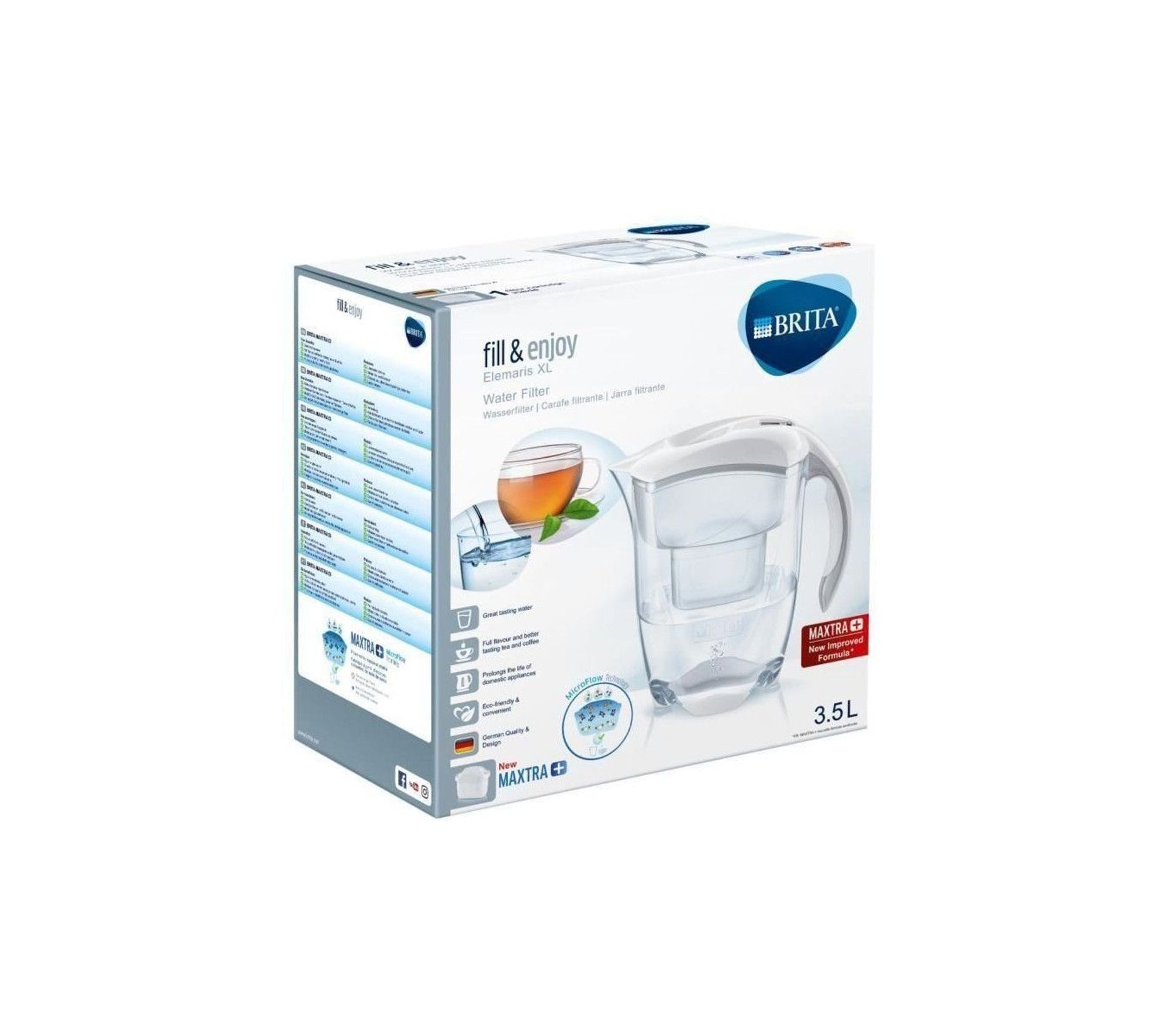 Bouteille et carafe filtrante Brita Carafe filtrante Marella bleu XL (3,5L) inclus 1 cartouche filtrante MAXTRA PRO All-in-1 | Rakuten