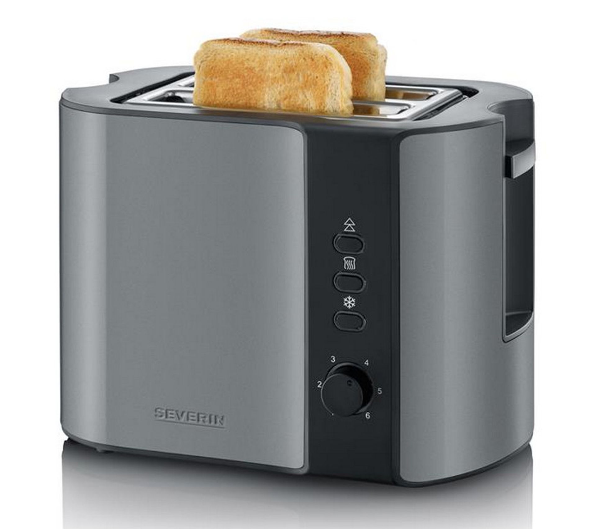 Grille-Pain Smeg 2 Fentes 950W Noir Mat - 6 Niveaux Dorure, Fonction Bagel, Décongélation