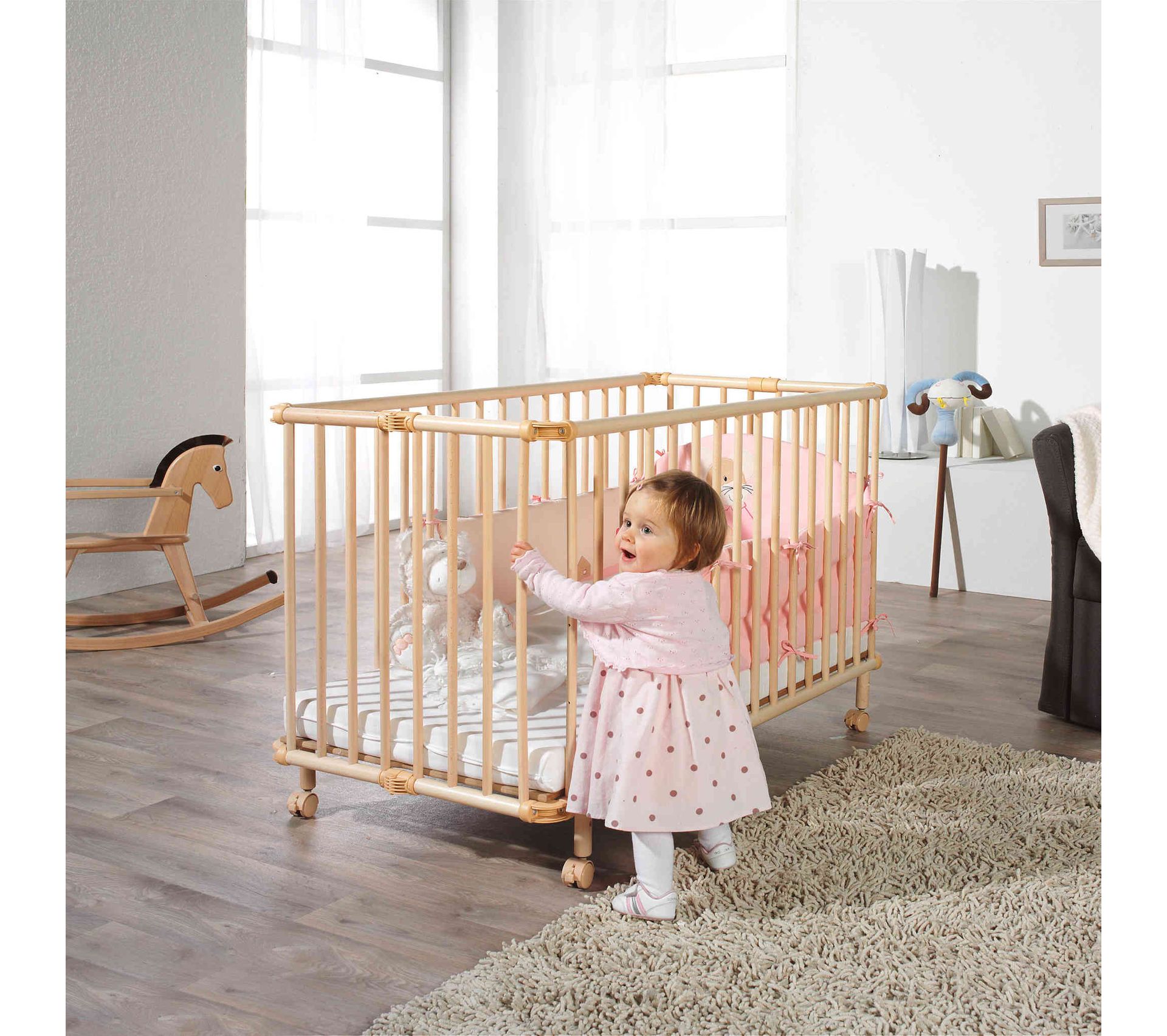 Lit Bebe Pliant En Bois Blanc Mayla 60x1 Geuther Lit Bebe But