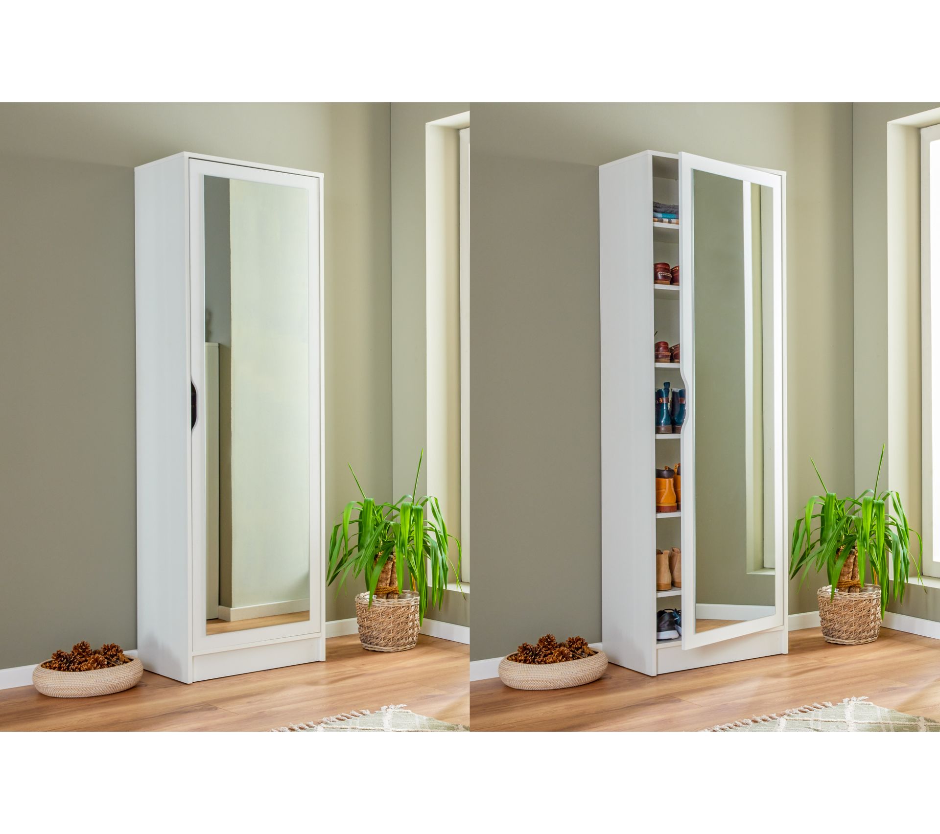 Meuble À Chaussure Westphalen Blanc Avec Miroir Meuble à chaussures BUT