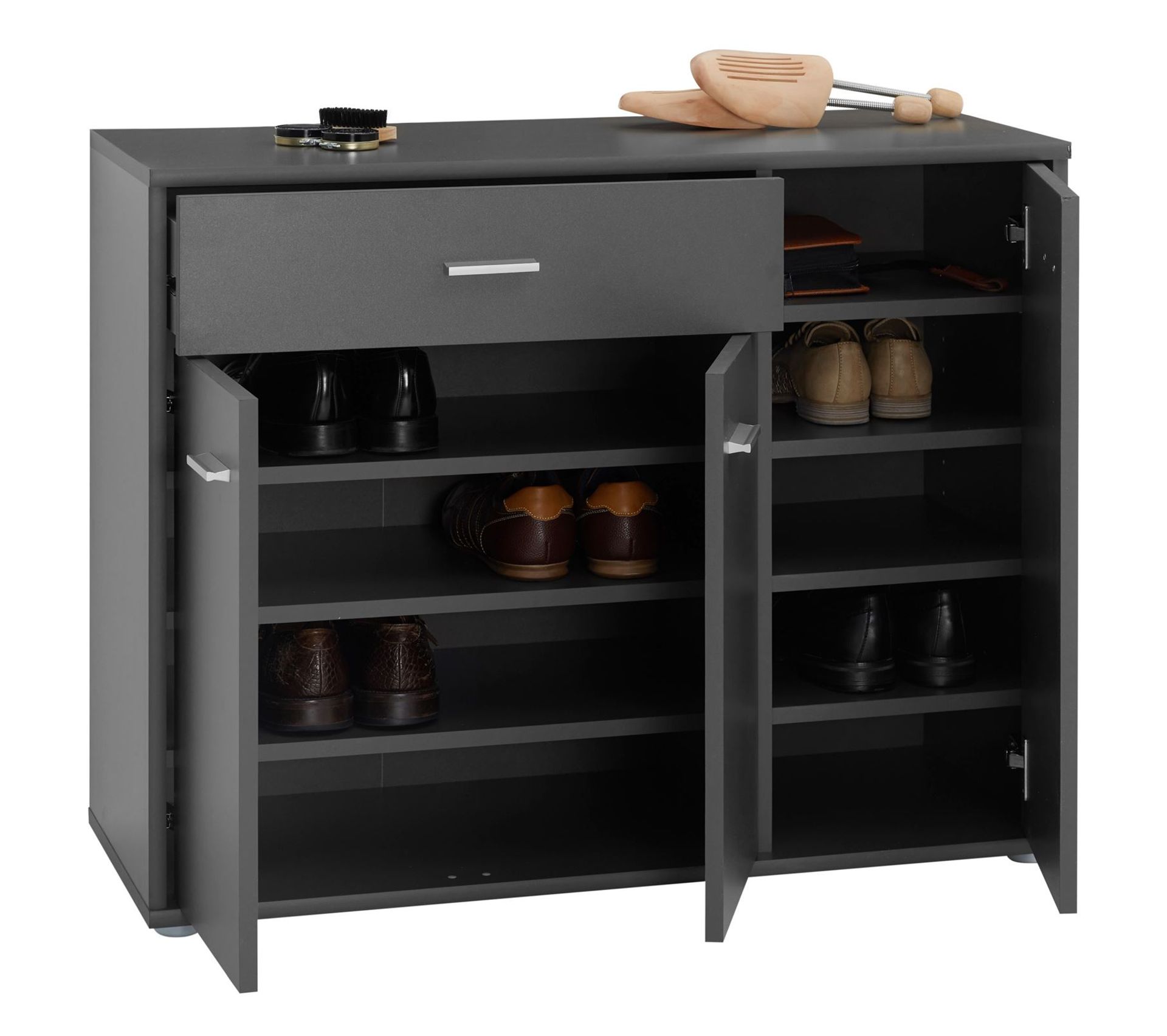Meuble À Chaussures Camille, En Mélaminé Gris Mat Meuble à chaussures BUT