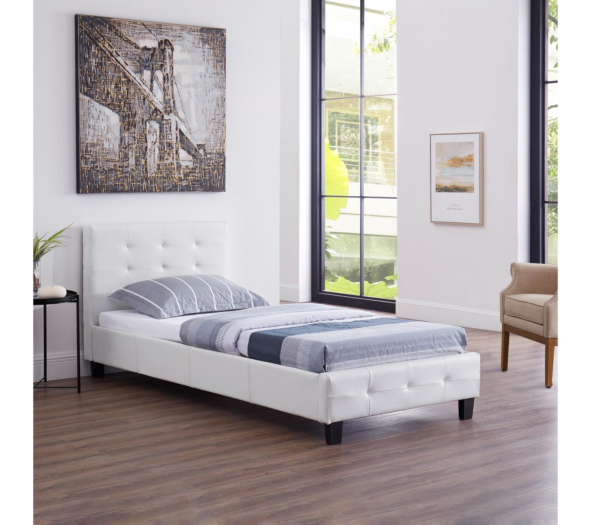 Tête De Lit Simple Blanche En Cuir Synthétique - Design épuré, Hauteur Réglable 10cm, 90x50cm, Pour Lit Simple - VidaXL