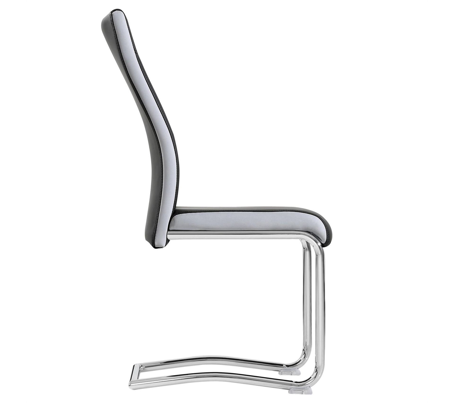 Lot De 4 Chaises Loano, En Synthétique Noir Et Gris Lot De 4 Chaises Loano, En Synthétique Noir Et Gris