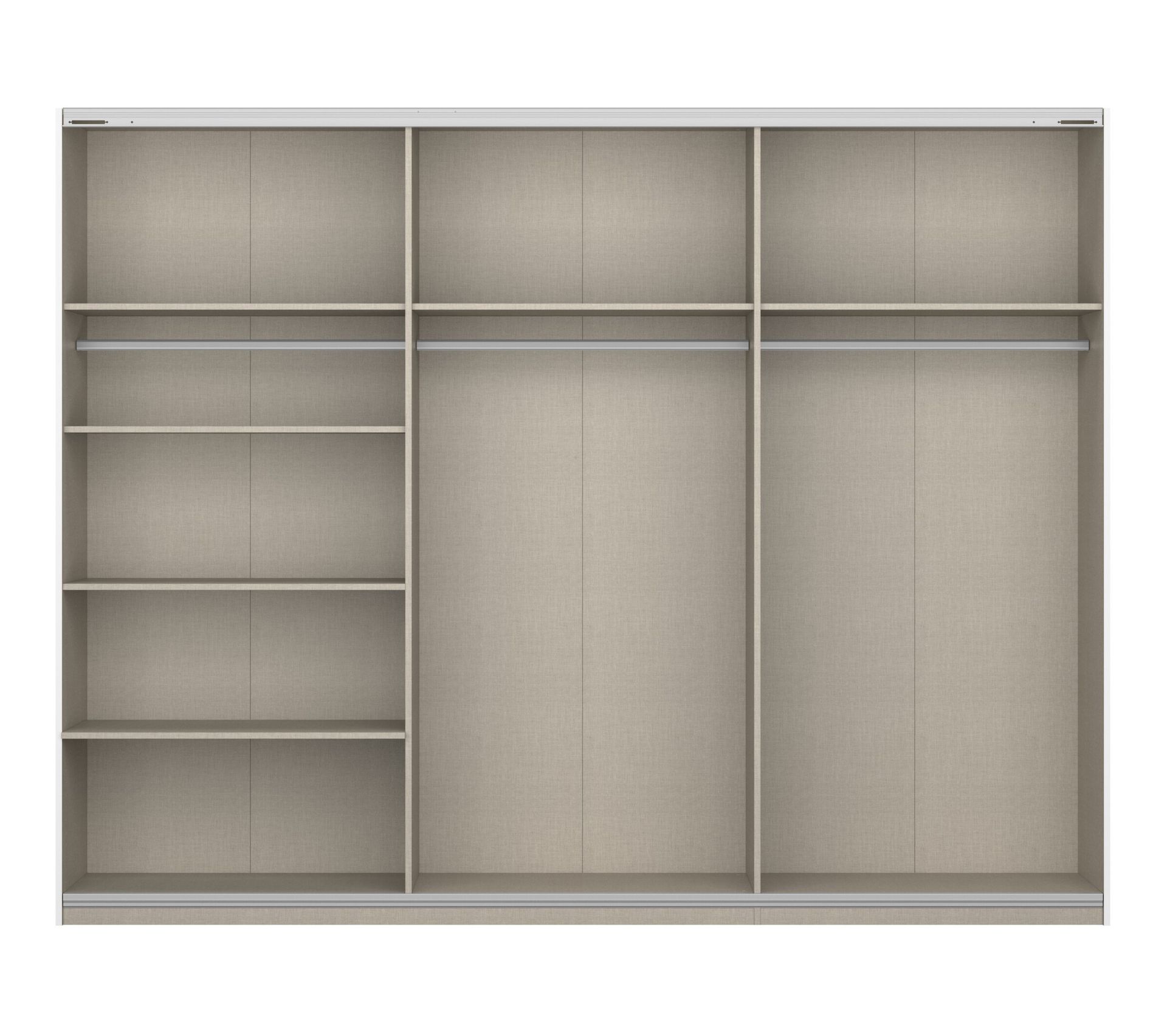 Armoire 3 portes L.271 cm MIAMI imitation chêne moyen et blanc laqué