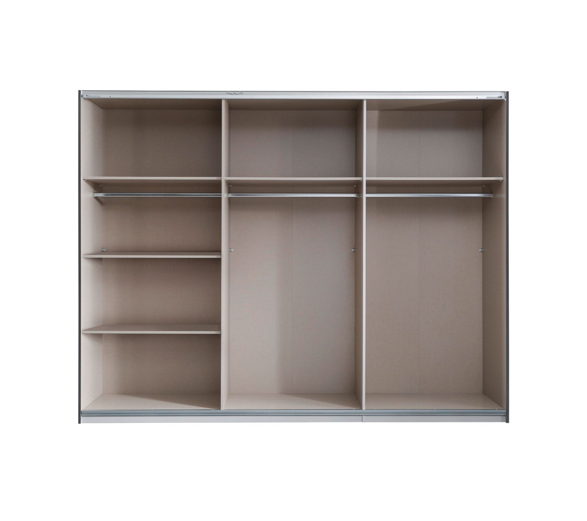 Armoire 3 portes coulissantes L.271 cm WILD gris foncé brillant et