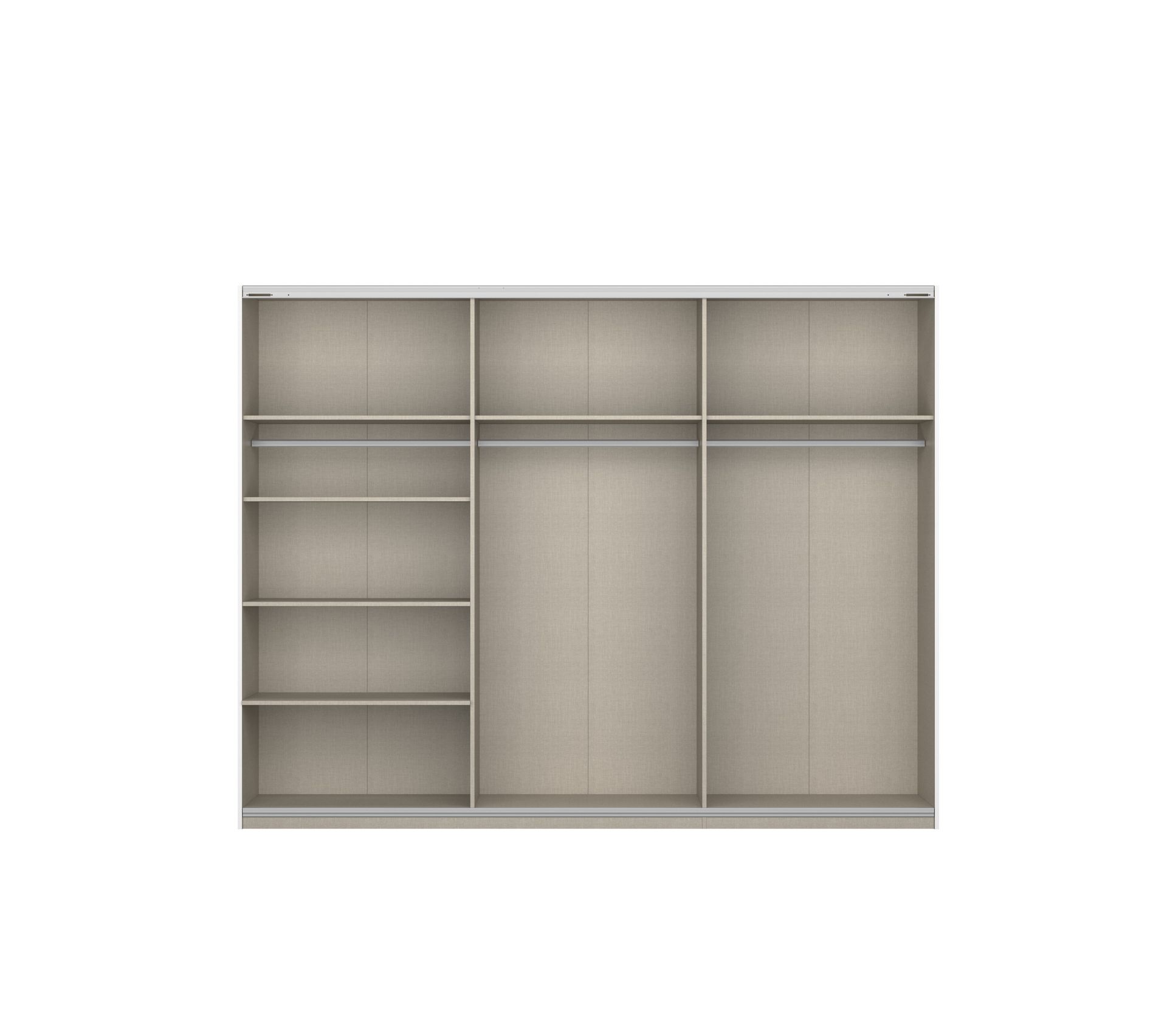 Armoire 3 portes L.271 cm MIAMI imitation chêne moyen et gris foncé