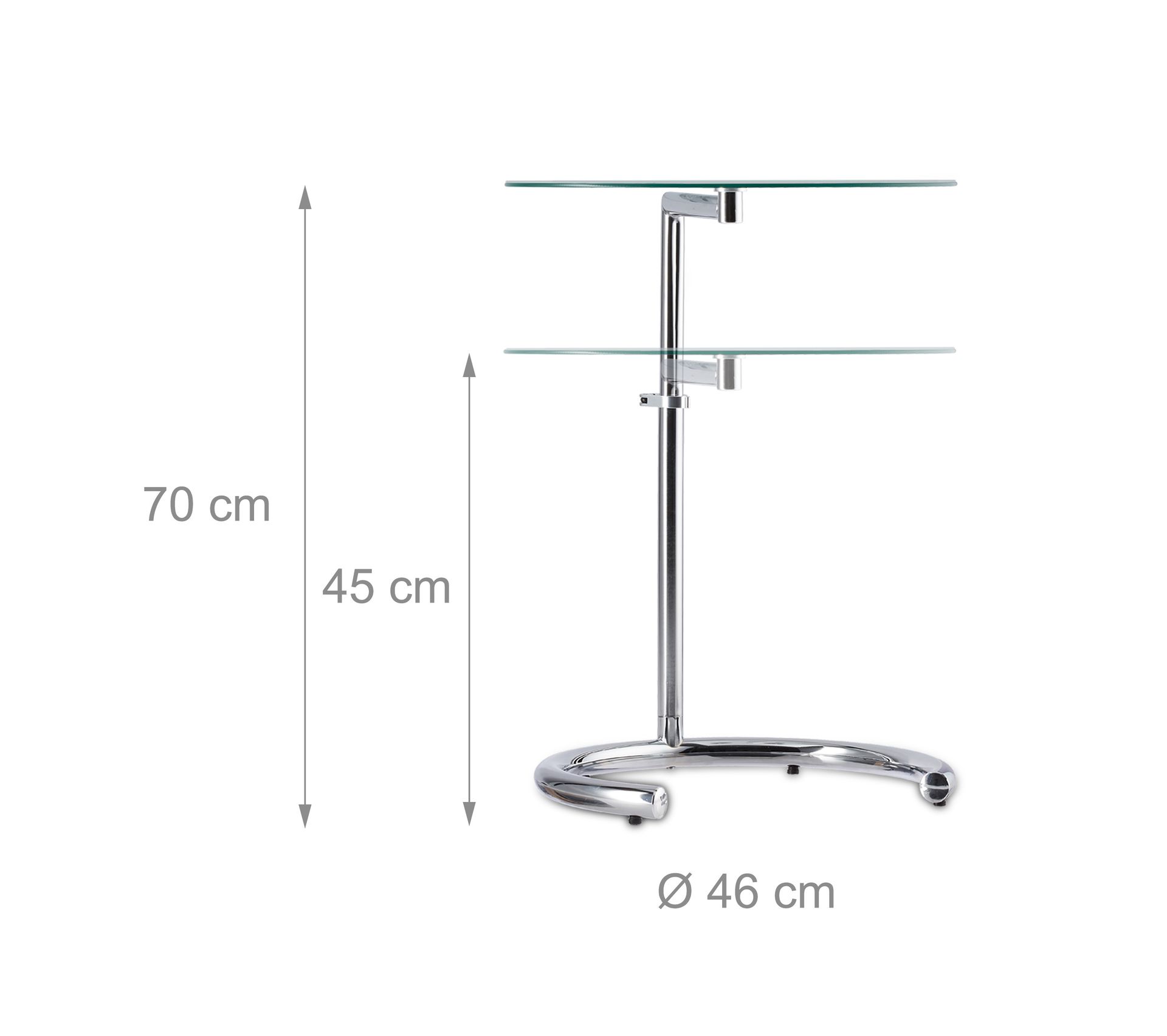 Table D'appoint Réglable Avec Roulettes - 56.5x37 Cm, Hauteur 63-95 Cm, Noir, Pour Canapé Ou Bureau