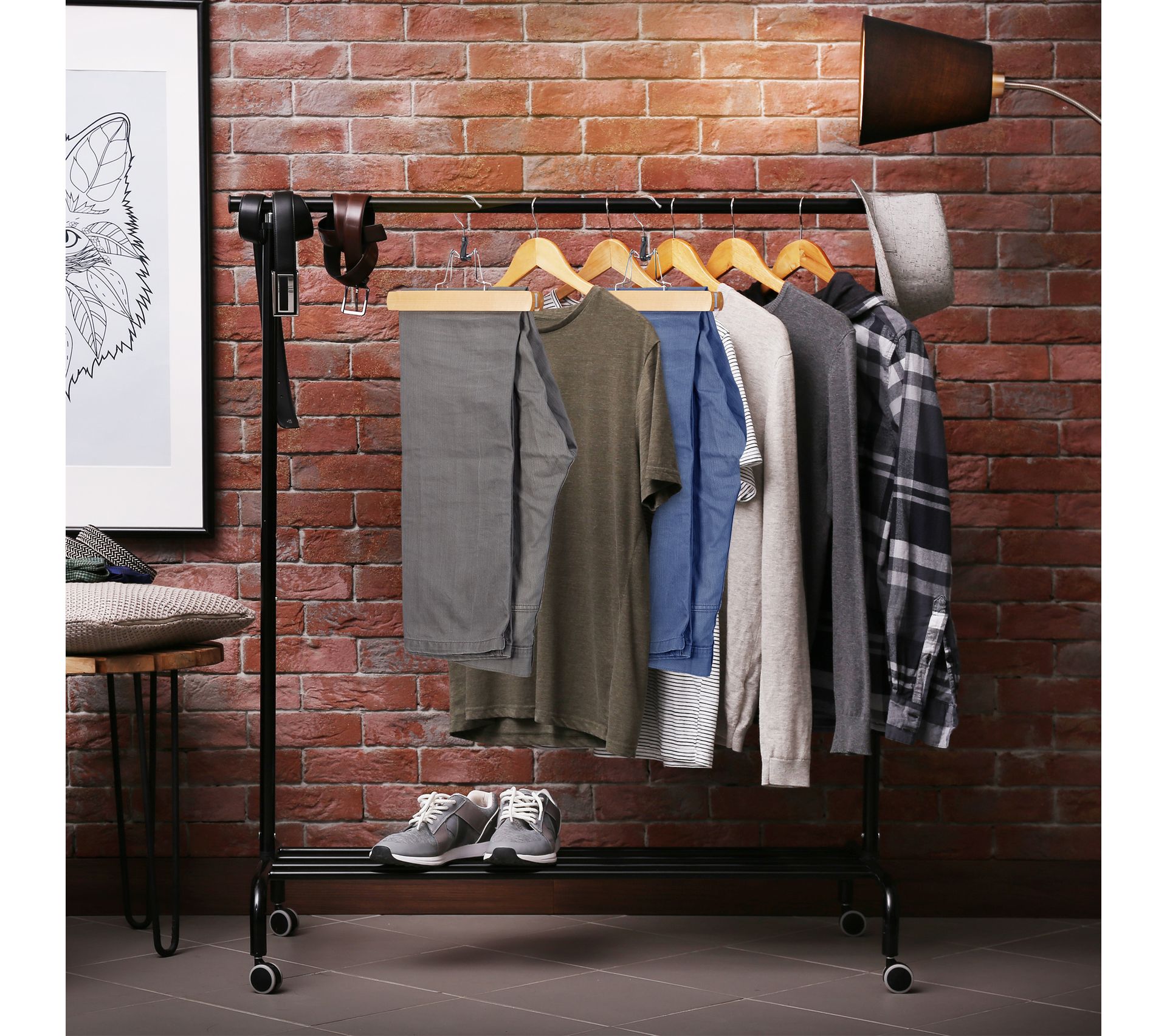 Cintres En Bois Avec Pinces – Lot De 3, Rotatifs 360°, Pour Pantalons, Jupes