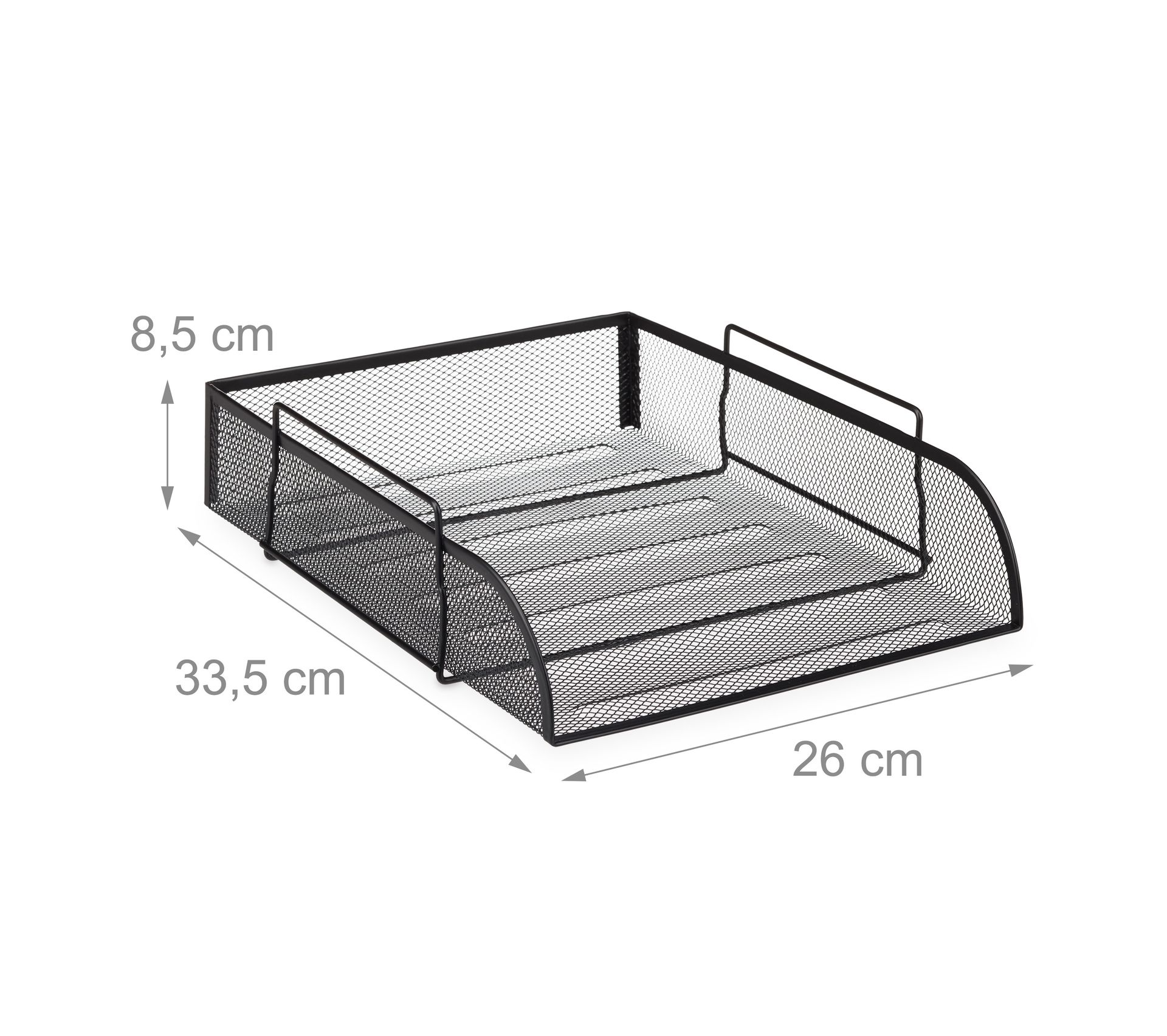 Corbeille à Courrier Empilable Acrimet A4 - Plastique Noir, 25x35.5x4.5 Cm, Pour Bureau Ou Maison