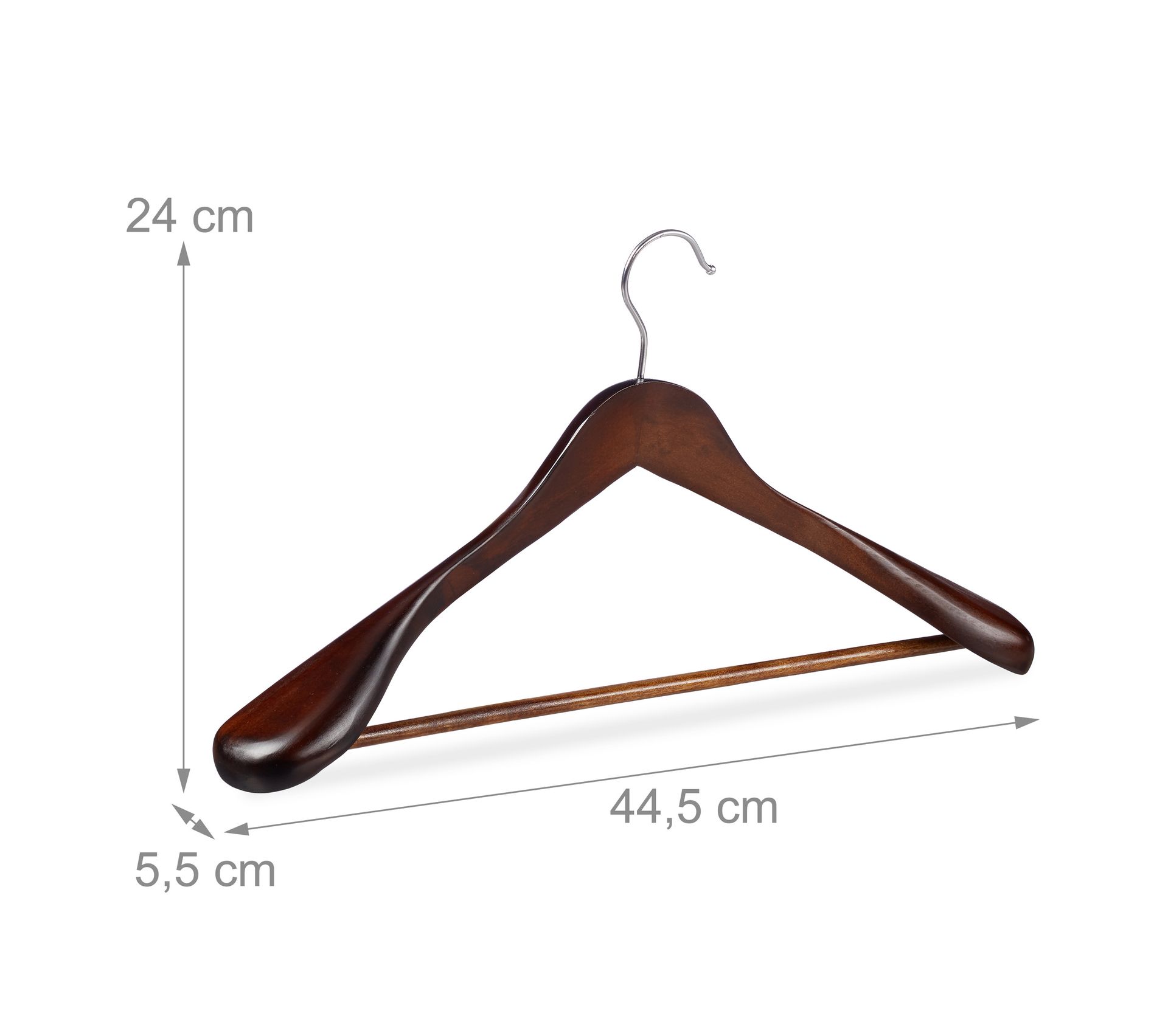 Lot De 3 Cintres Bois épaules Larges - Pour Costumes Et Vestes | Naturel Anti-dérapant