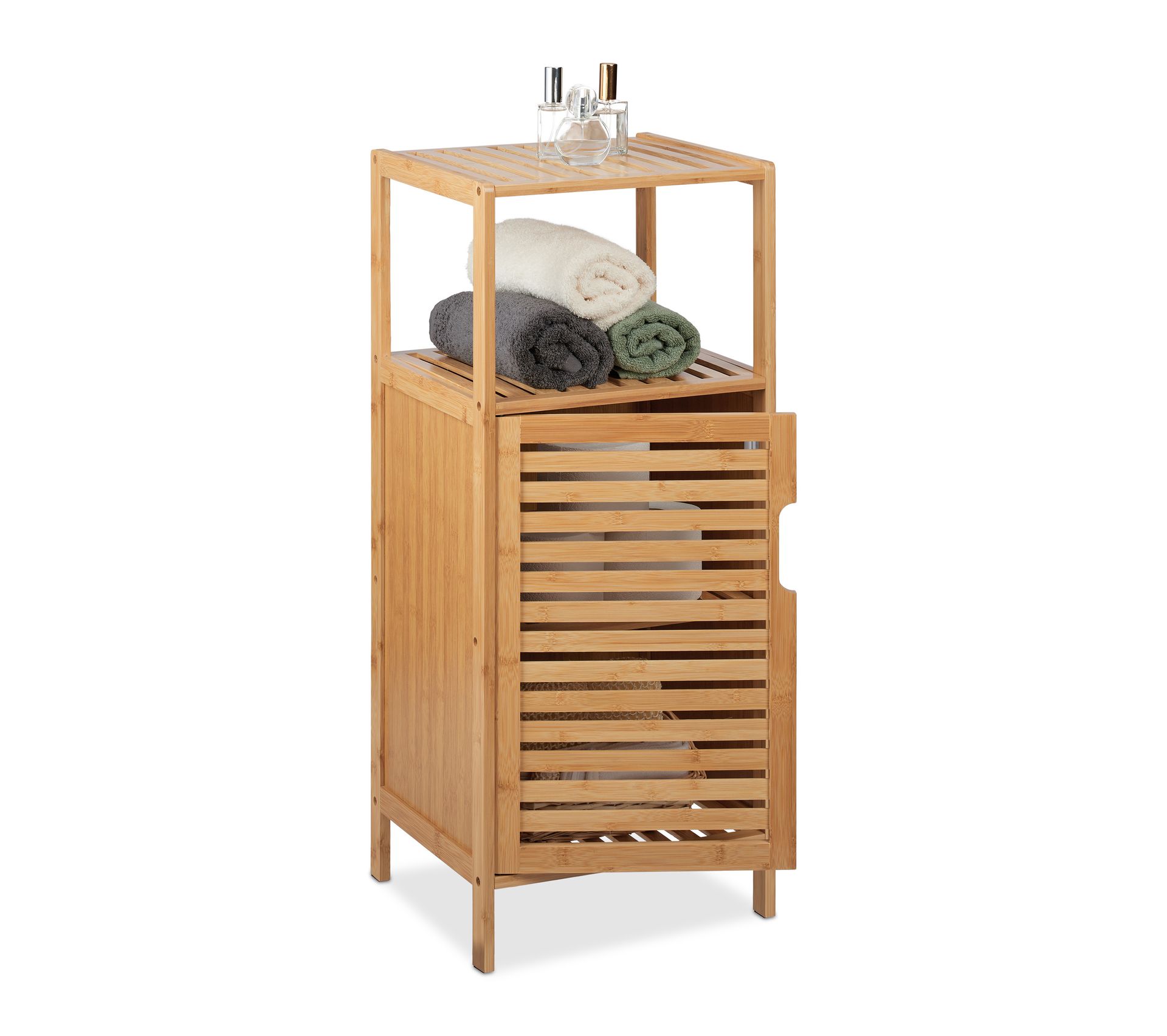 Tabouret De Salle De Bain En Bambou 2 Niveaux - Banc Imperméable Antidérapant, Rangement Pour Produits De Douche, 47,5x26x44,5 Cm