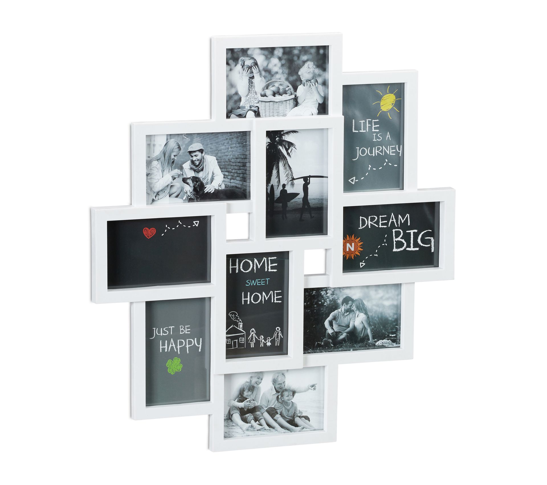 Cadre Photo Pêle-mêle Lumineux Avec Pinces - Grille Métal Noir, 40 LEDs, 36x36cm - Déco Murale Moderne - 9