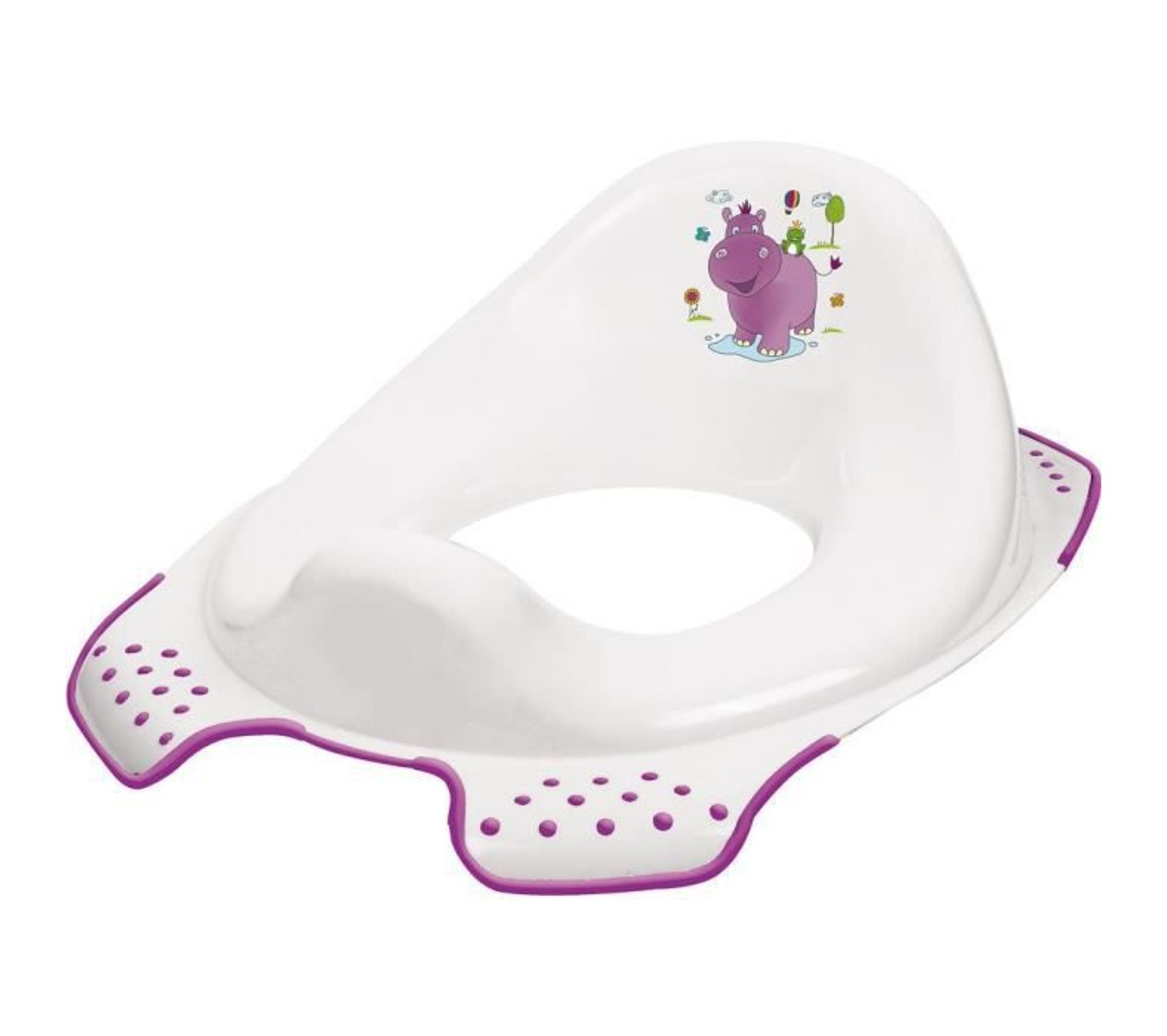 Reducteur De Wc Decor Hippo Blanc Et Rose Reducteur De Wc But