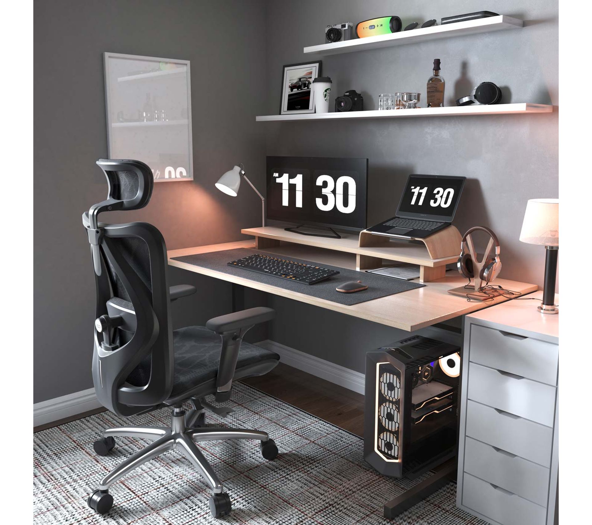 Étagère De Bureau 2 Niveaux HOMCOM – Bois Et Métal Noir, 42x16,5x24,5 Cm | Rangement Livres, Fournitures, Déco