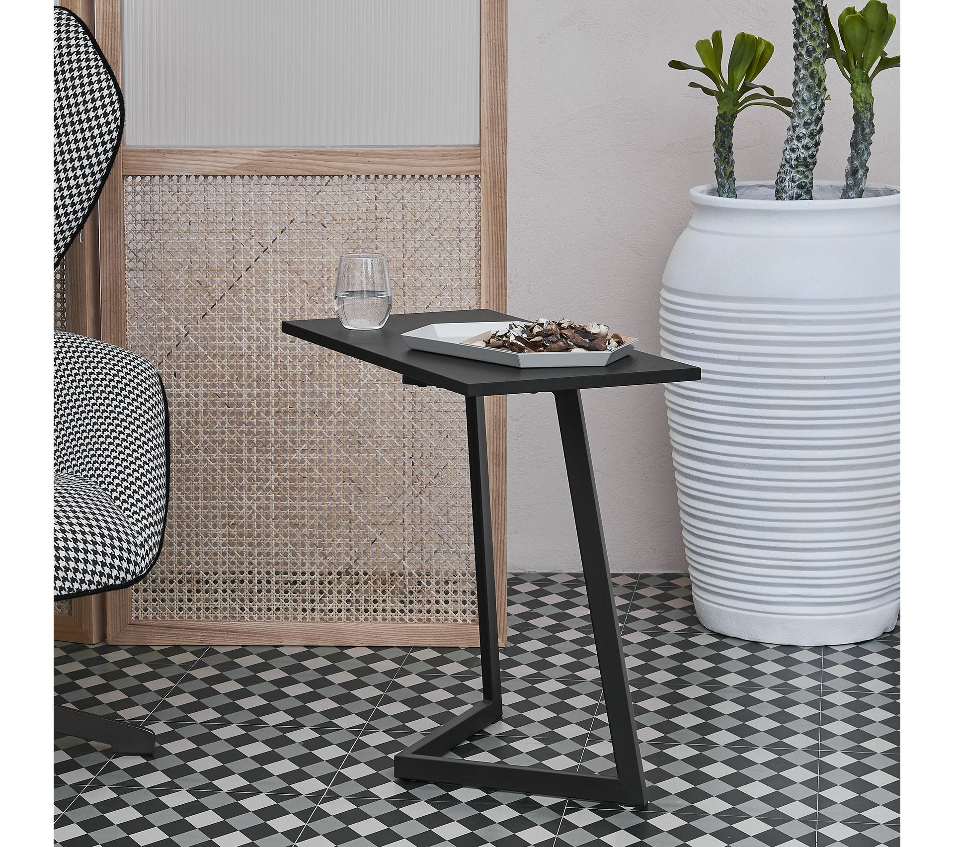 Table D'appoint Rectangulaire 55 X 60 X 30 Cm Noir Meuble