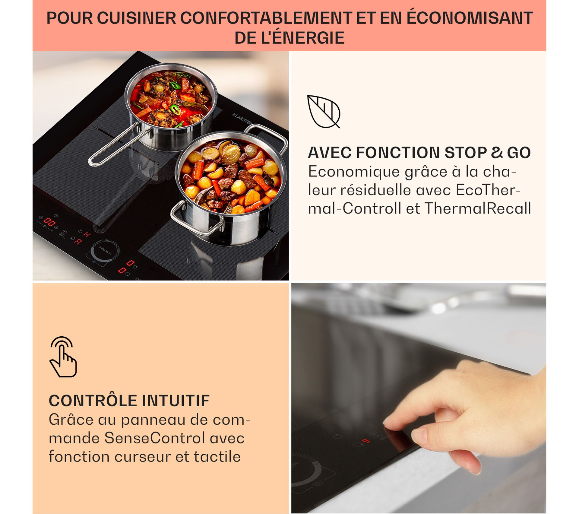 Delicatessa 60 Plaque De Cuisson À Induction Avec 4 Zones Modulables