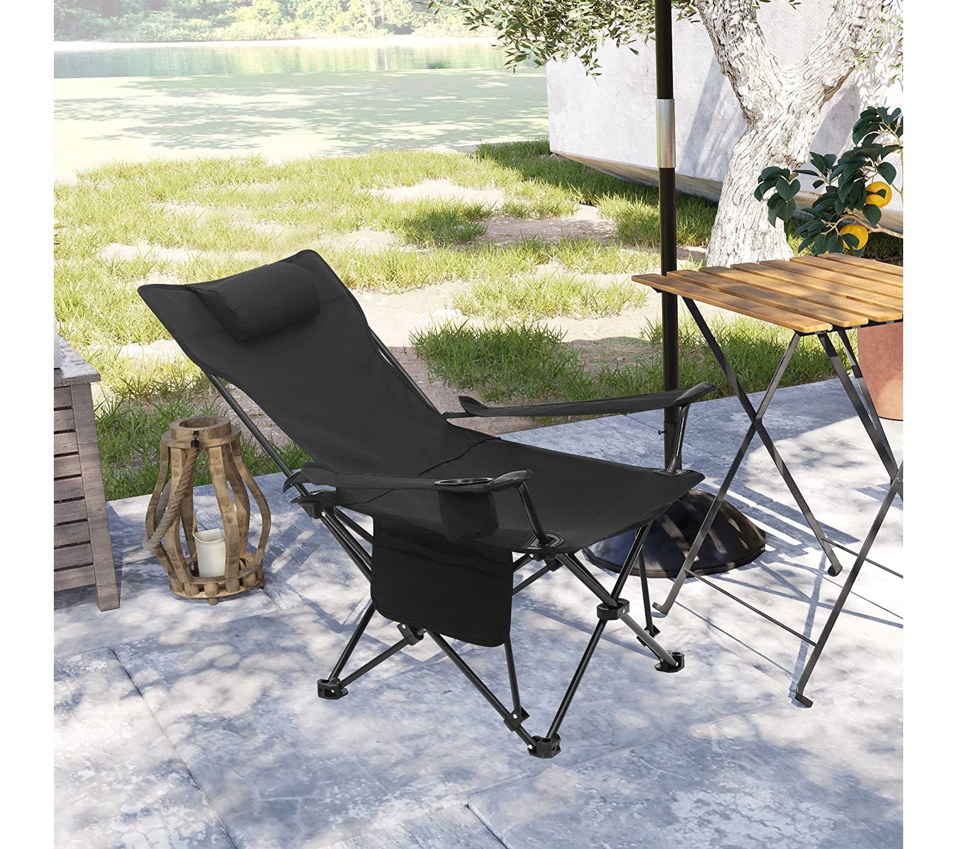 Chaise De Camping Pliante Avec Accoudoirs Et Porte-gobelet - Légère, Transportable, Rouge - Pour Plage, Pêche, Jardin, événements Extérieurs