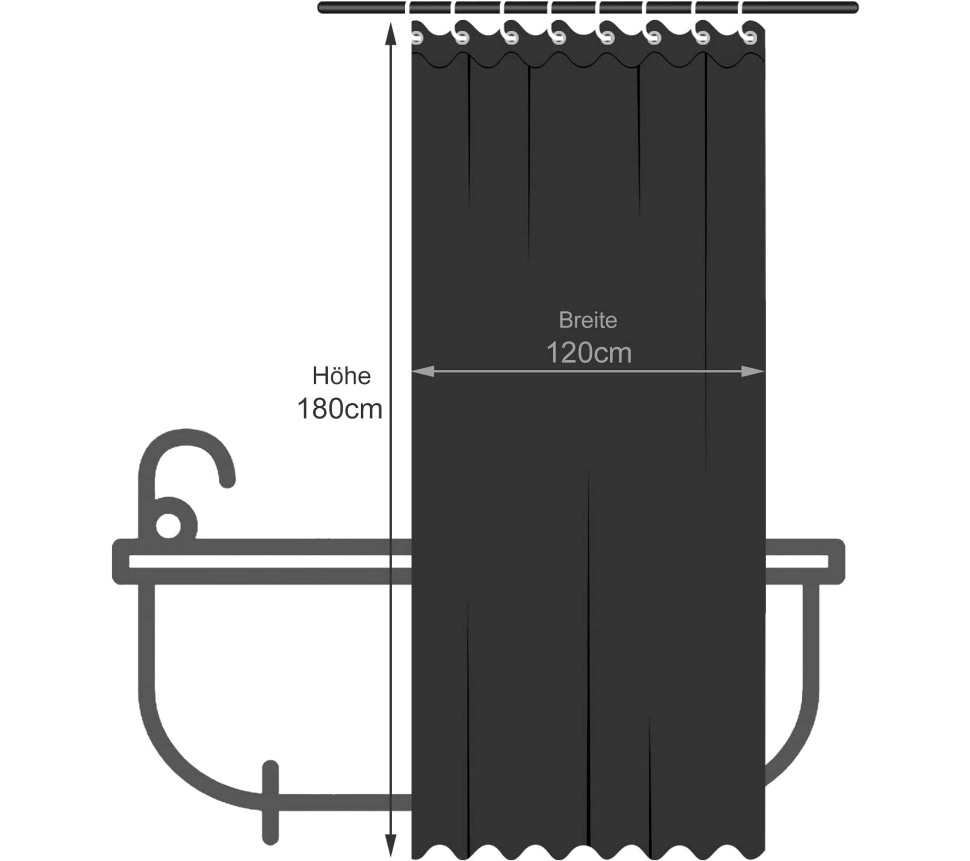 Rideau De Douche Antimoisissure.rideau De Baignoire 100 Polyester