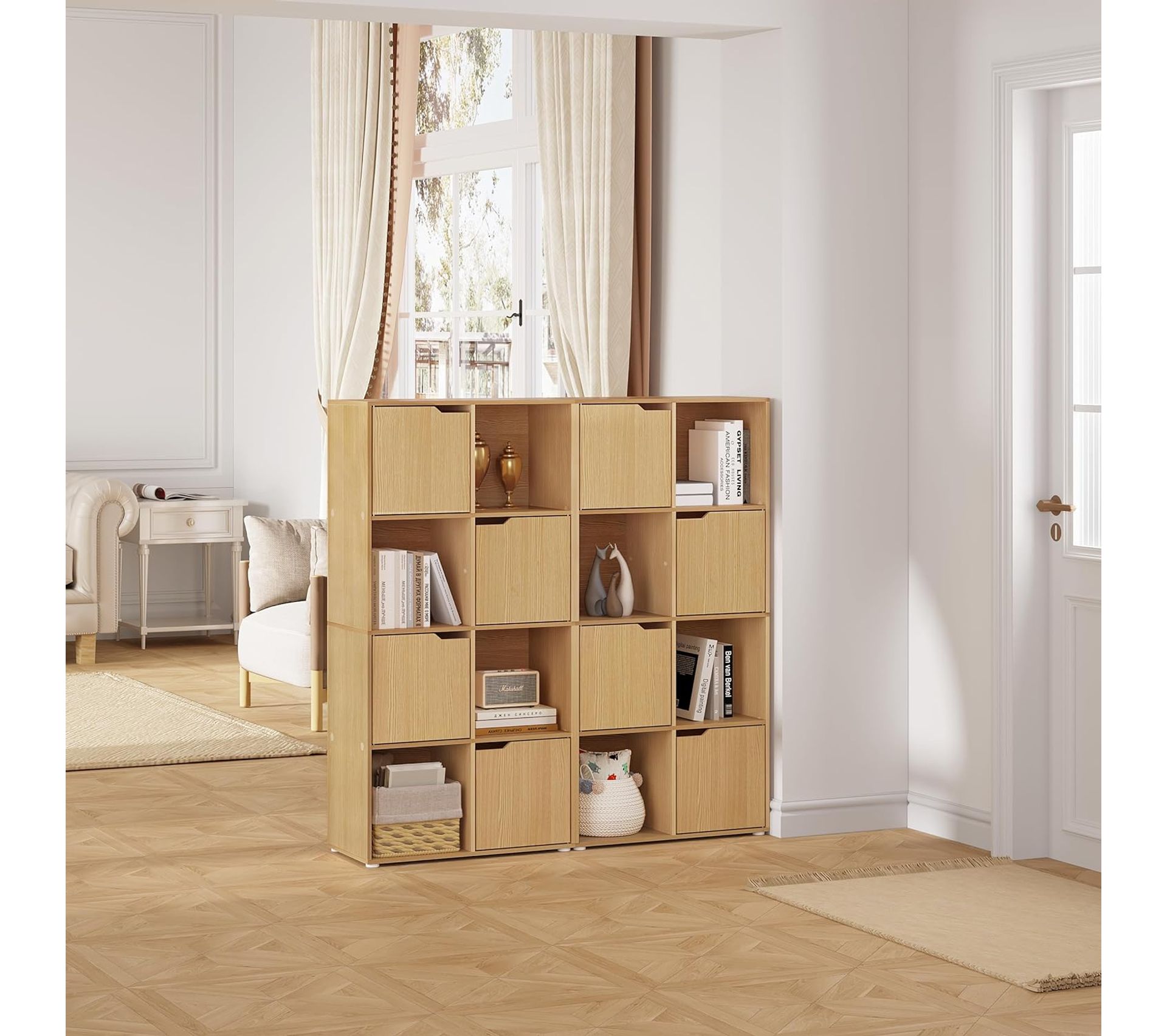 Bibliothèque En Bois D'ingénierie,meuble De Rangement Avec 8 Cubes De