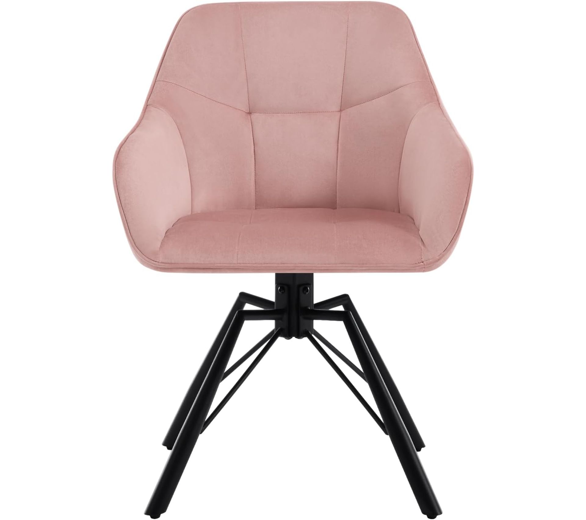 Lot De 4 Chaises Pivotantes Rembourrées - 360°, Accoudoirs, Velours Gris Foncé - Pour Salle à Manger, Cuisine, Salon, Bureau