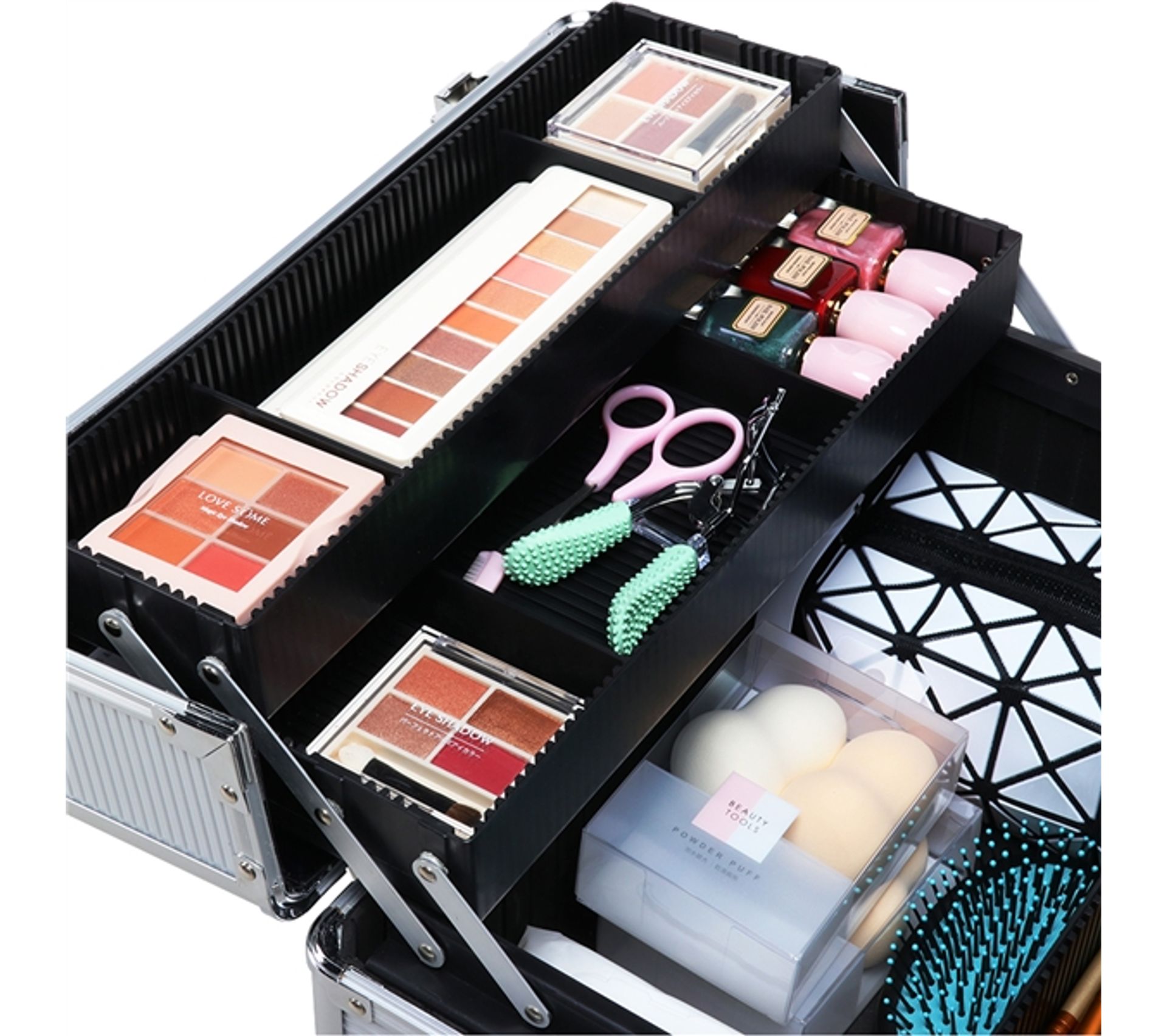 Valise Maquillage Professionnelle Yaheetech à Roulettes - 3 Étages Détachables, Verrouillable | Pour Maquilleurs Et Coiffeurs