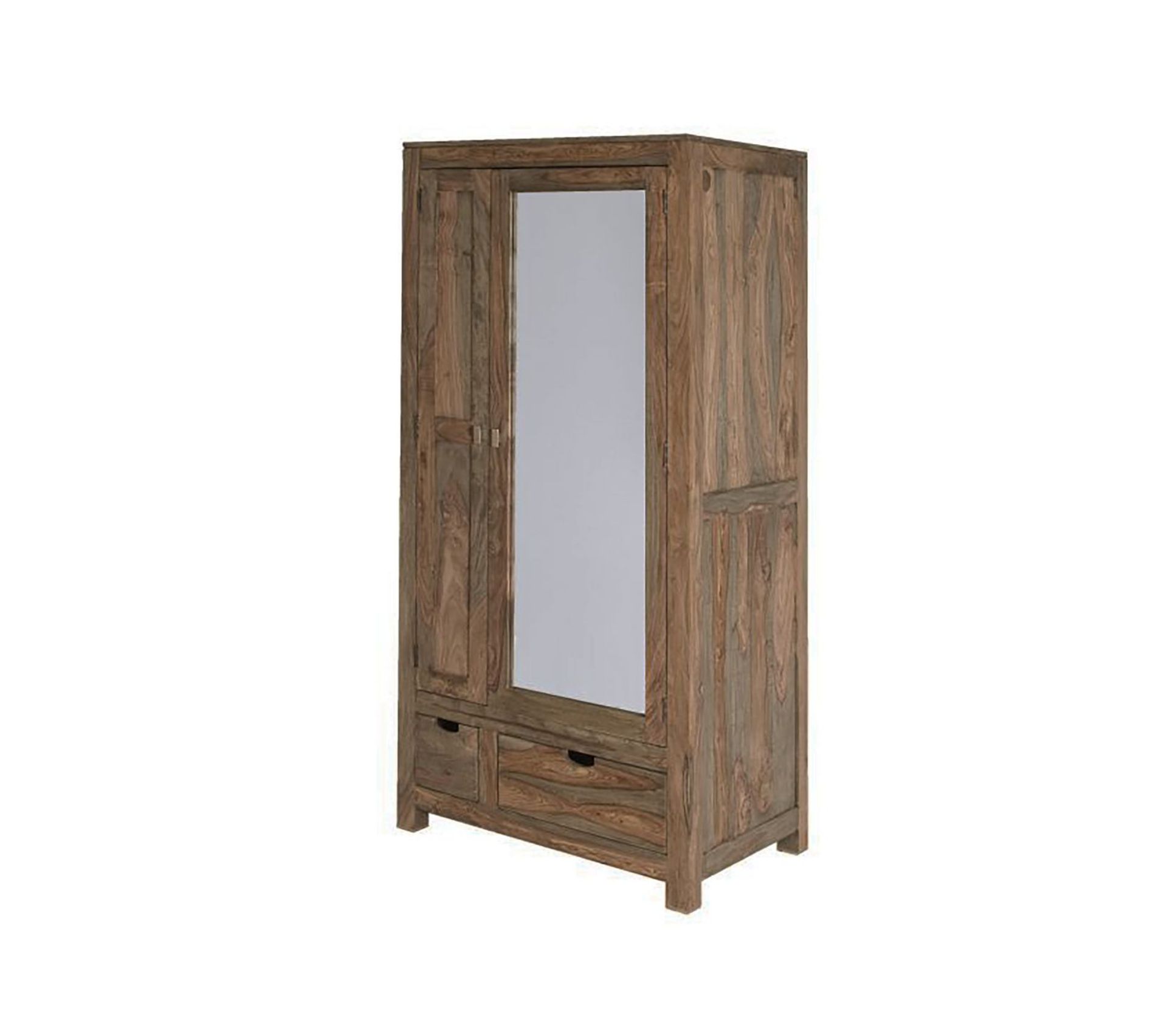 Armoire/penderie (2 Portes/2 Tiroirs) Palissandre Huilé (gris Taupe