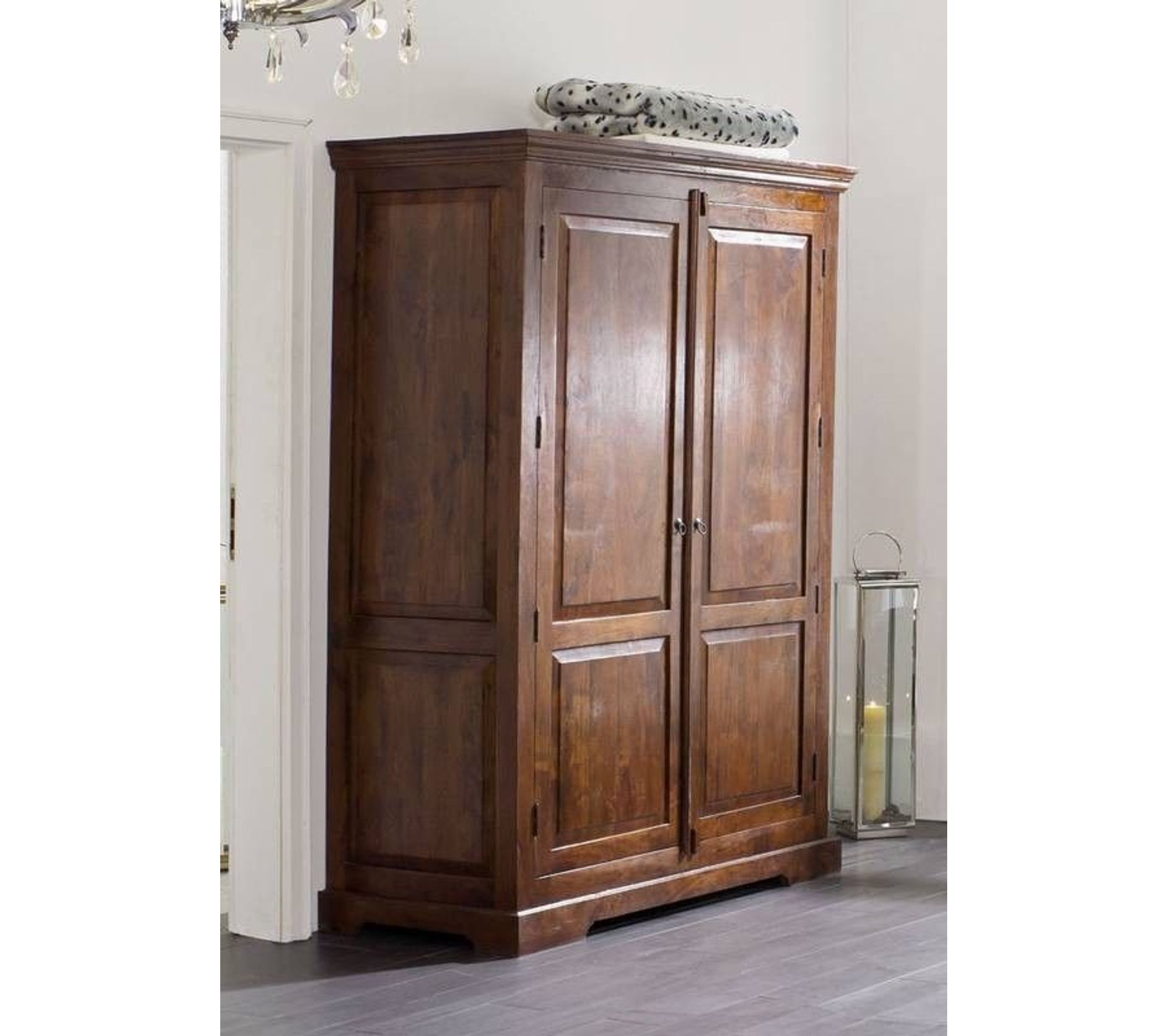 Armoire/penderie (2 Portes) Acacia Laqué (nougat) Oxford 436