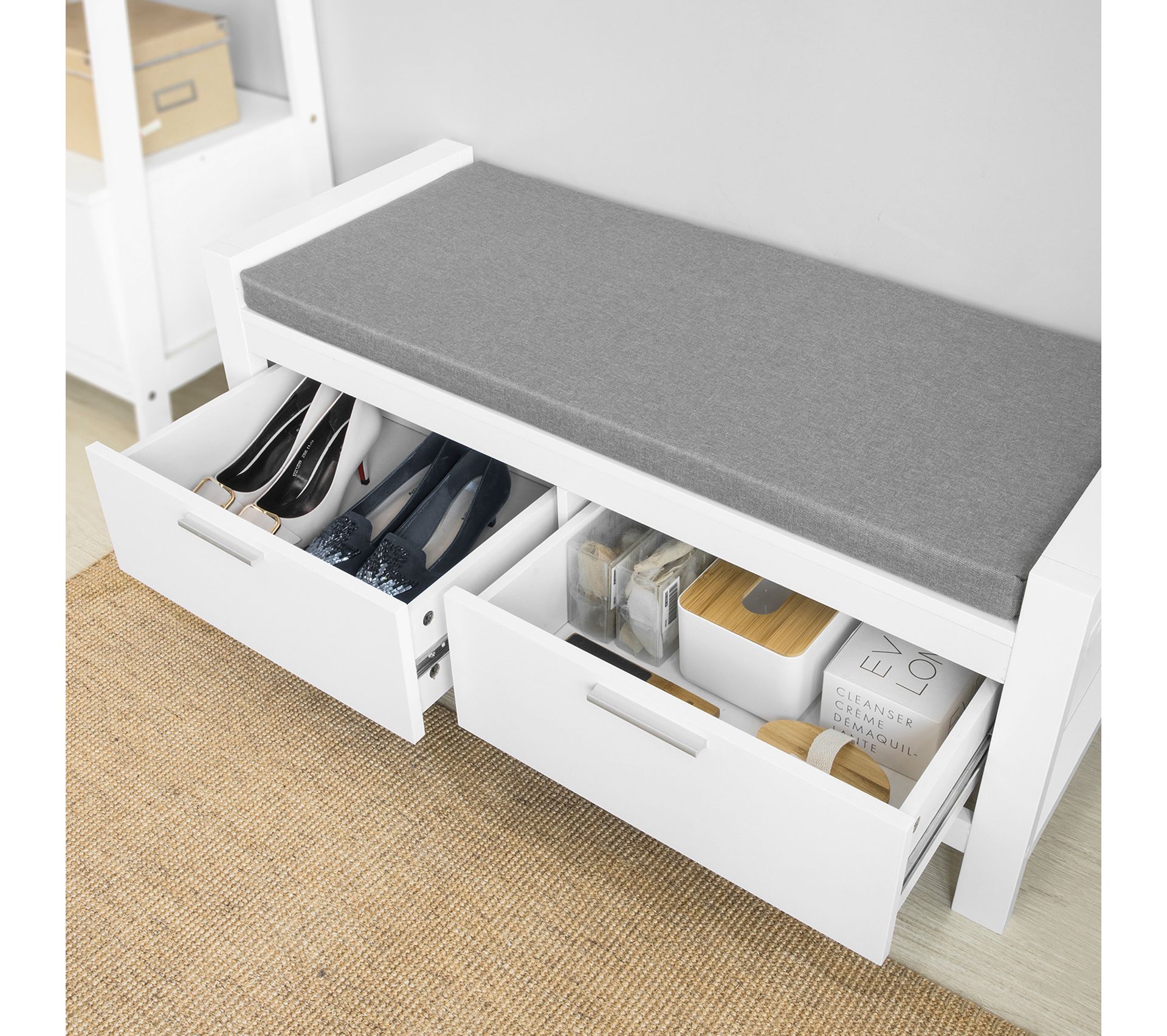 SoBuy FSR117-SCH Banc à Chaussures Banc de Rangement Meuble à