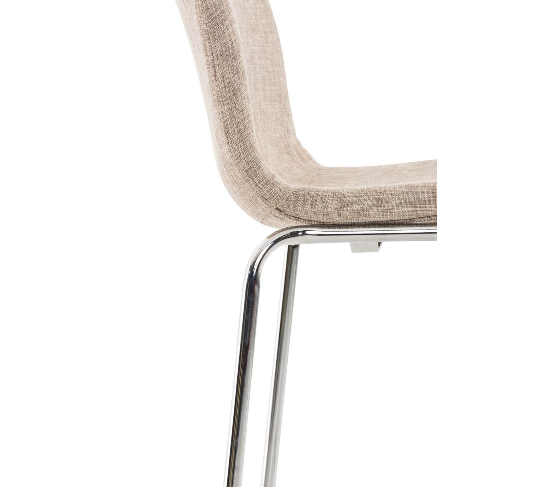Chaise de bar beige tissus design pieds métal noir