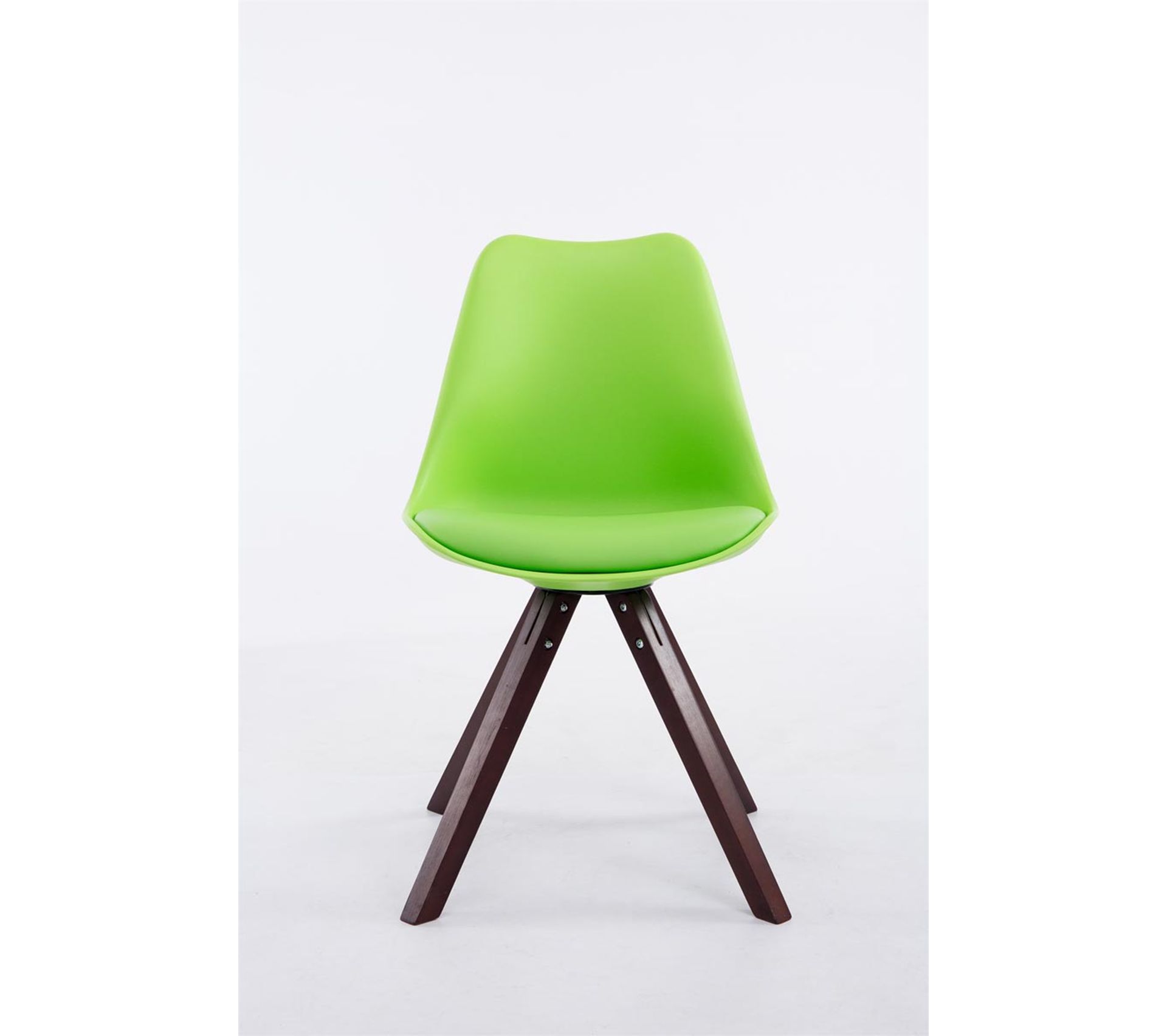 Chaise Toulouse Similicuir Piétement Carré Vert/bois De Chêne