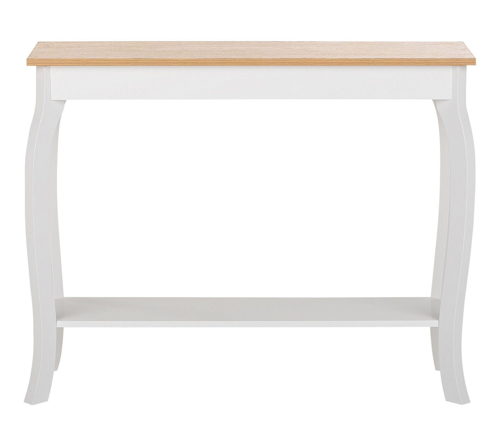 Table Console Blanche Et Bois Clair Hartford