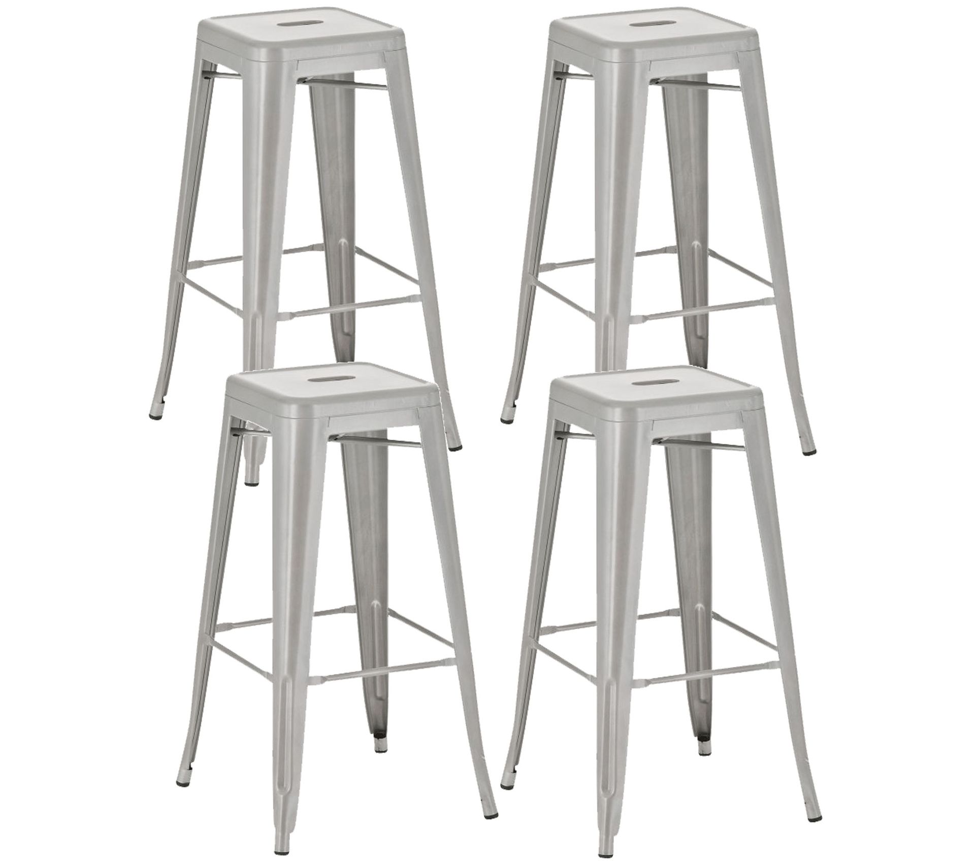 Lot De 6 Tabourets Empilables "eve" 46cm Bleu Canard - Tabouret