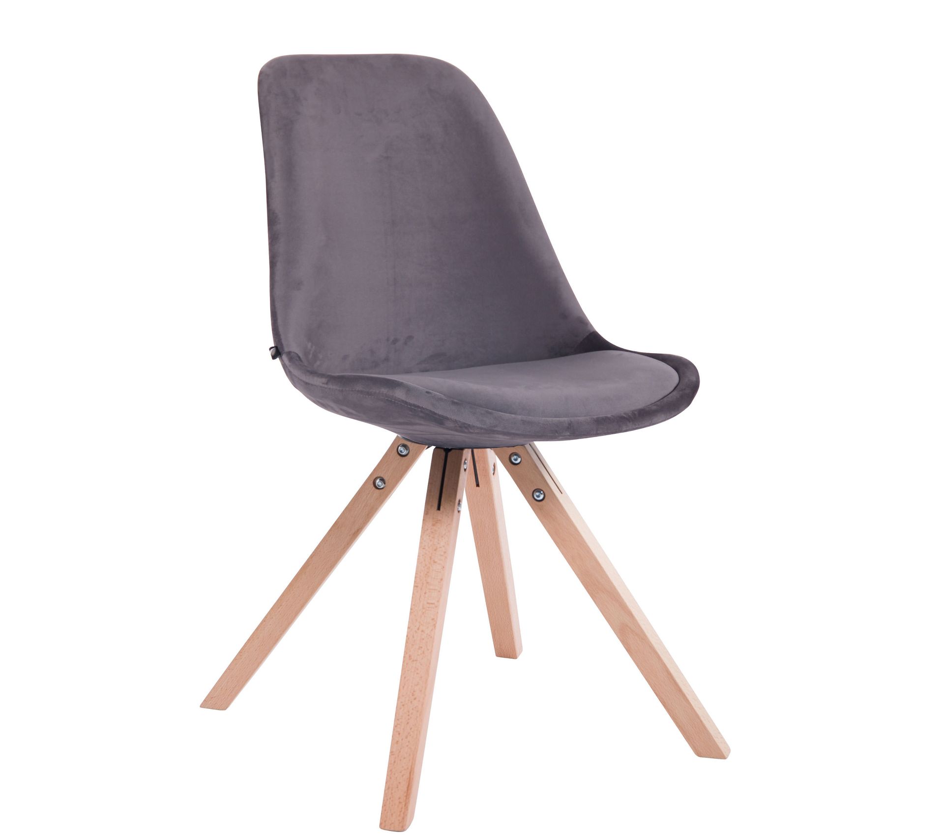 Chaise De Salle À Manger Toulouse En Velours Pieds Carrés Gris Foncé