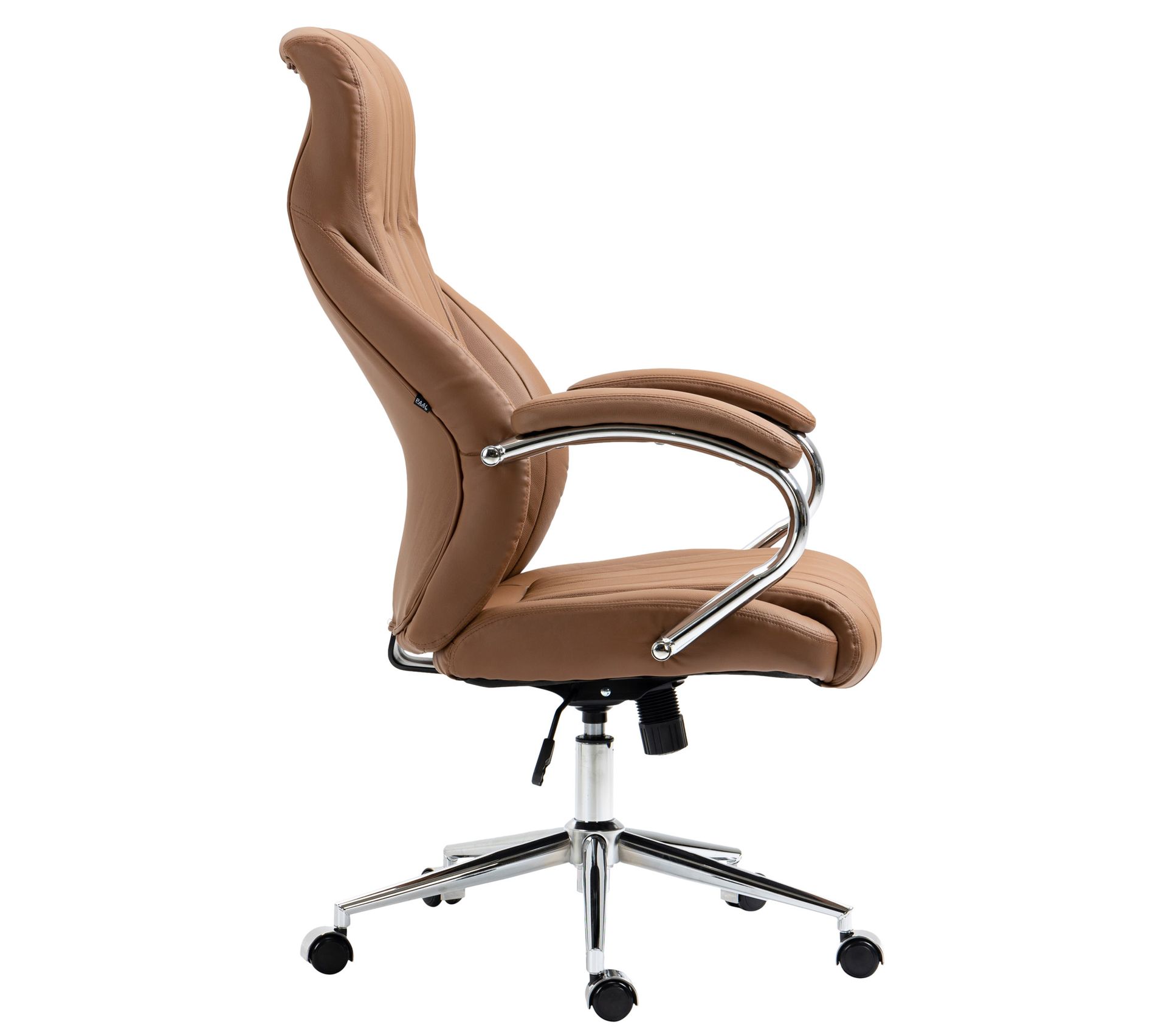 Fauteuil De Bureau Wigan En Vèritable Cuir Ajustable Et Pivotant Marron Clair Chaise